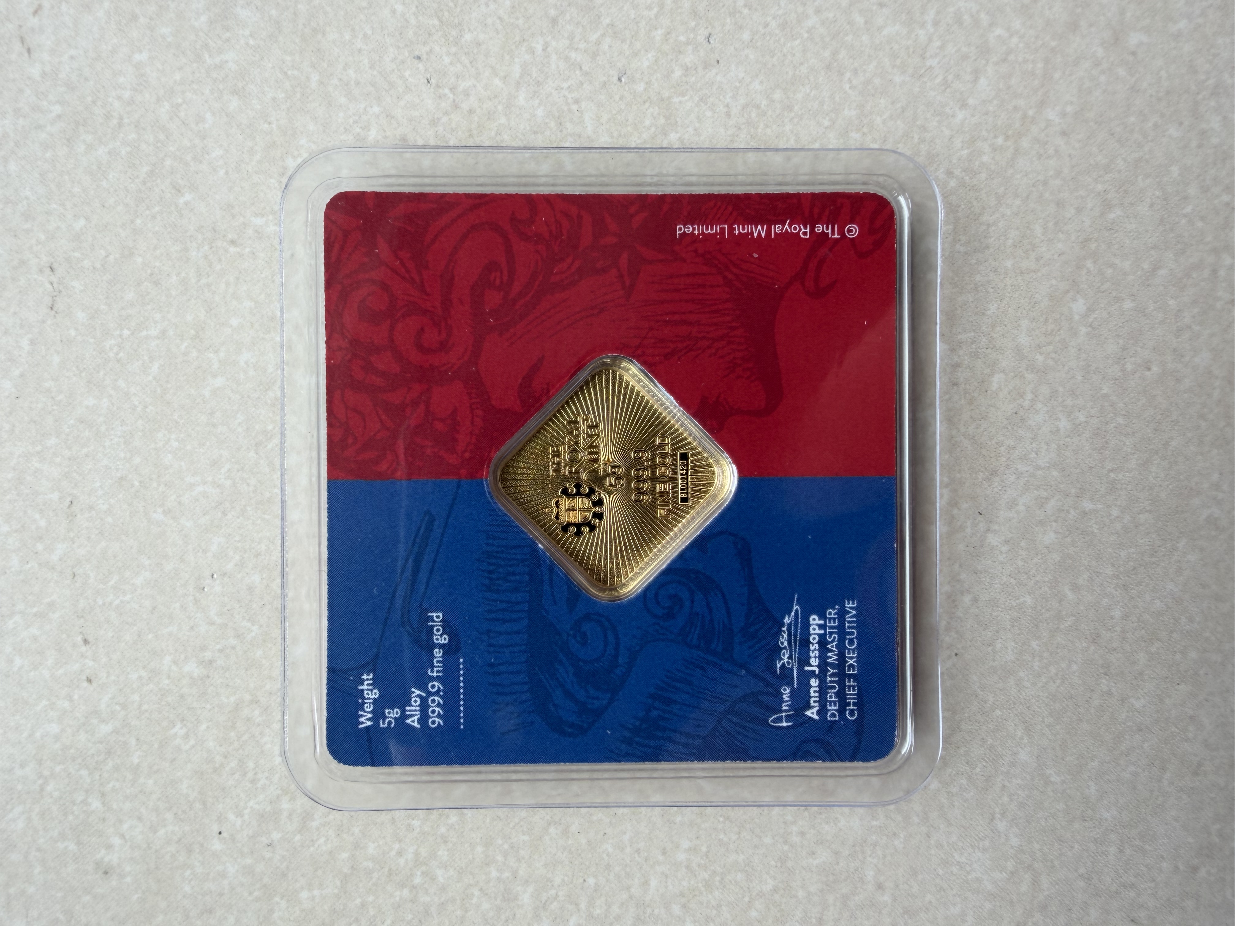 (Nice SN: 1420) ROYAL MINT🇬🇧 Limited Britannia & Liberty 5g UK Fine Gold Bullion Bar 999.9 (Limited 1500pcs) 英国限量1500片金条