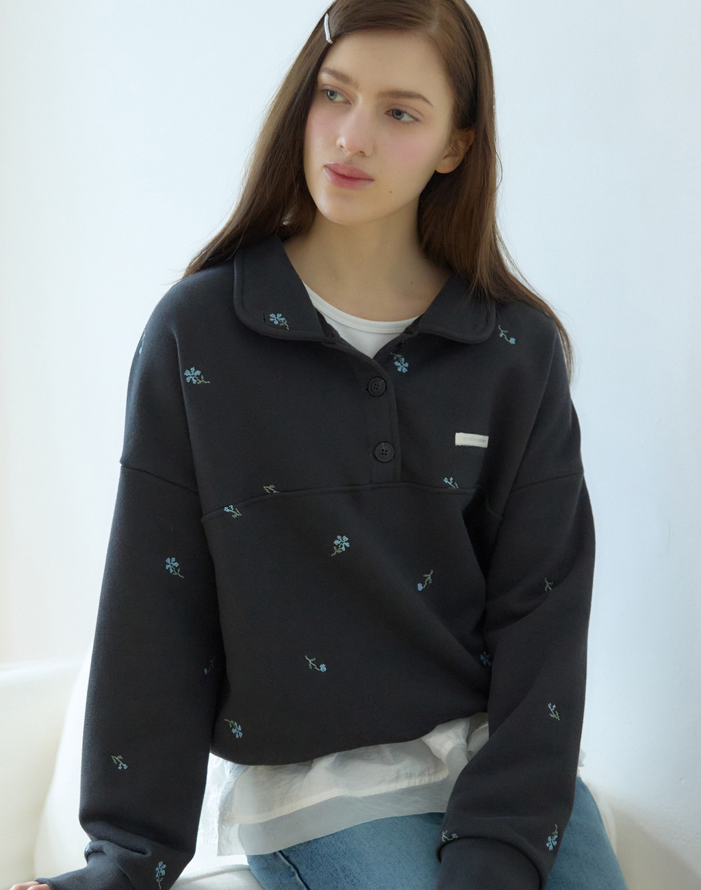 (預購 2月中發貨) Ourhope 刺繡鈕扣衛衣