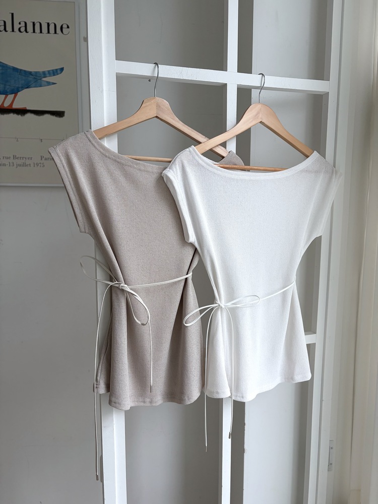 Elysian Boat Neck Belted Set (White)