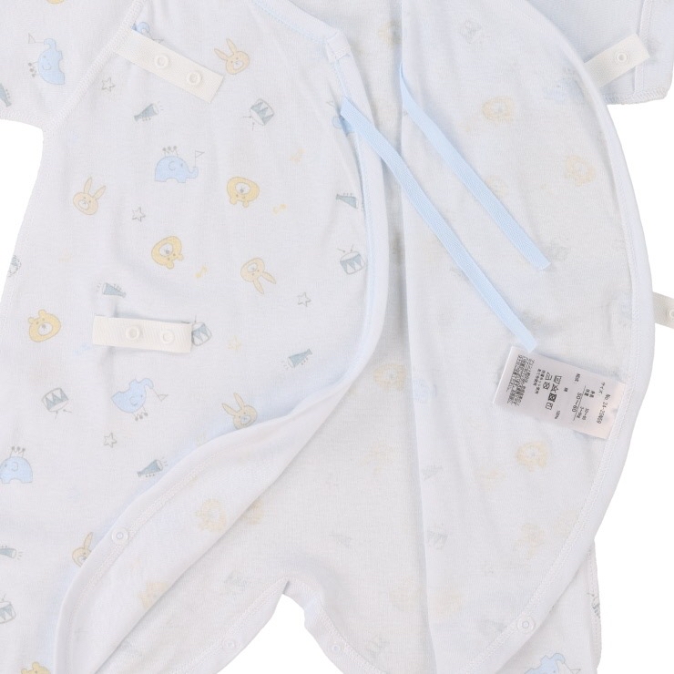 🇯🇵限量預訂 日本直送🇯🇵日本製淺藍色動物樂器印花新生兒純棉打底五件套