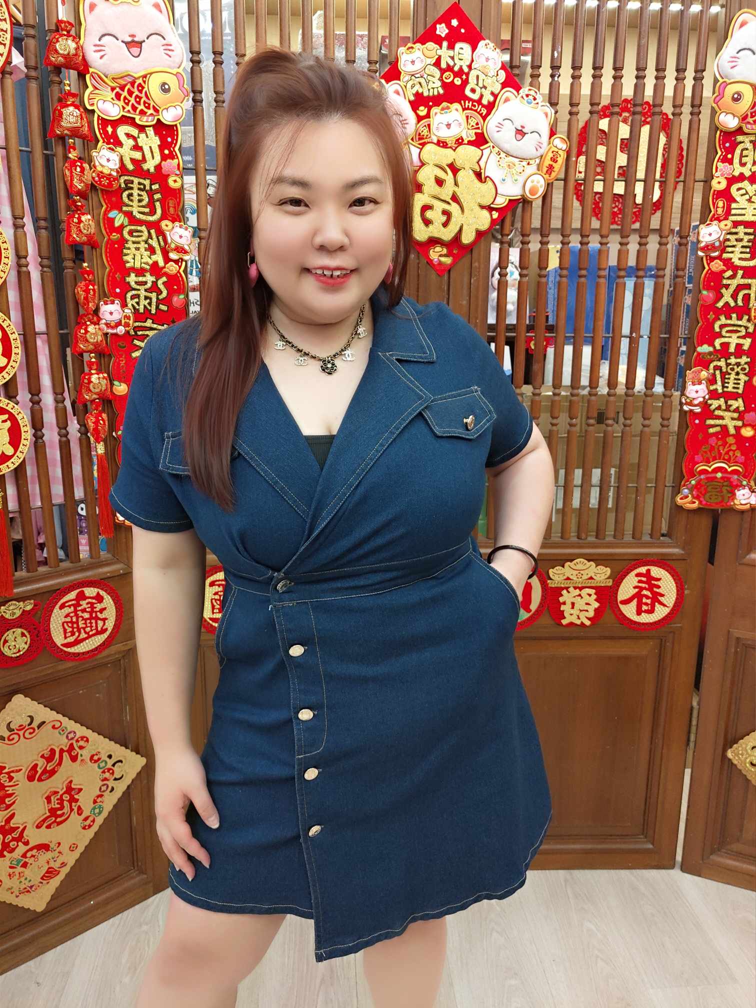 OTC11 TW#5680 复古港风牛仔连衣裙