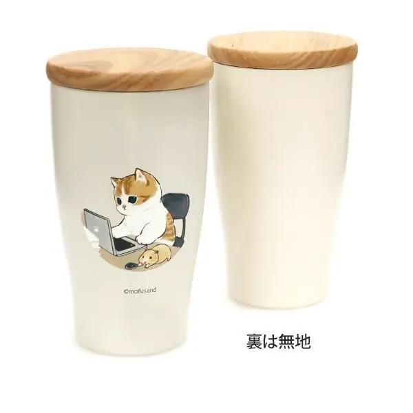 現貨🌸日本直送 | mofusand貓咪不鏽鋼保冷保溫水杯配木蓋[350ml]