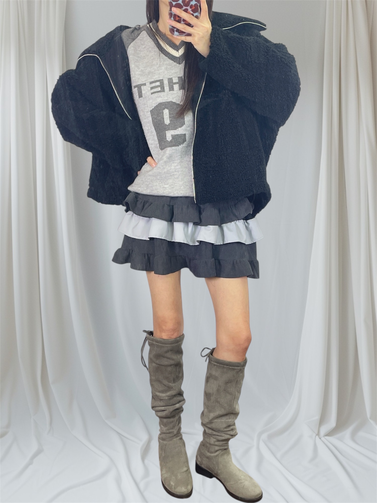 K5535 鬆身款羊羔毛褸