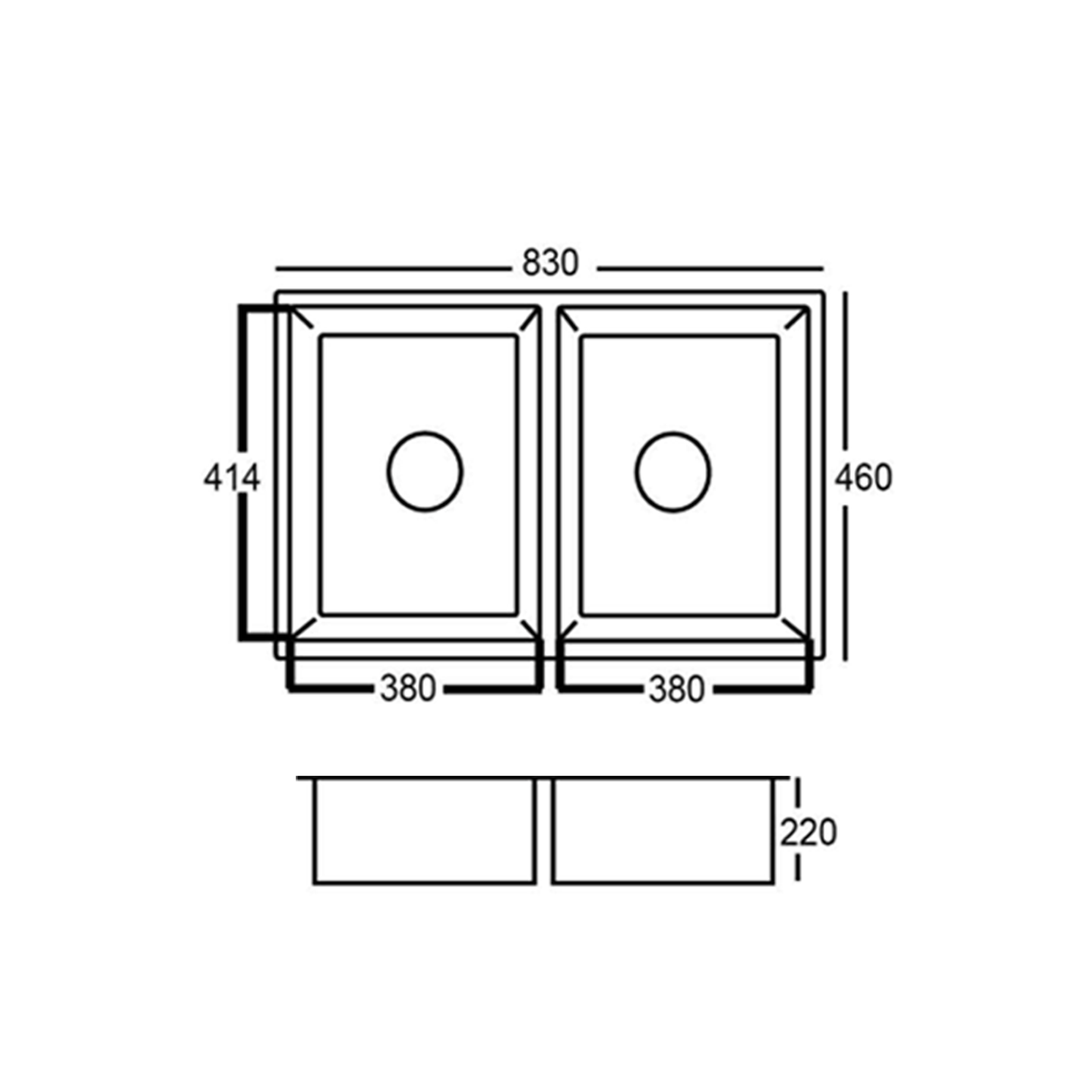 Rooney-Y Honeycomb Double Bowl Stainless Steel Kitchen Sink (8346Hb#) W69-8346HB