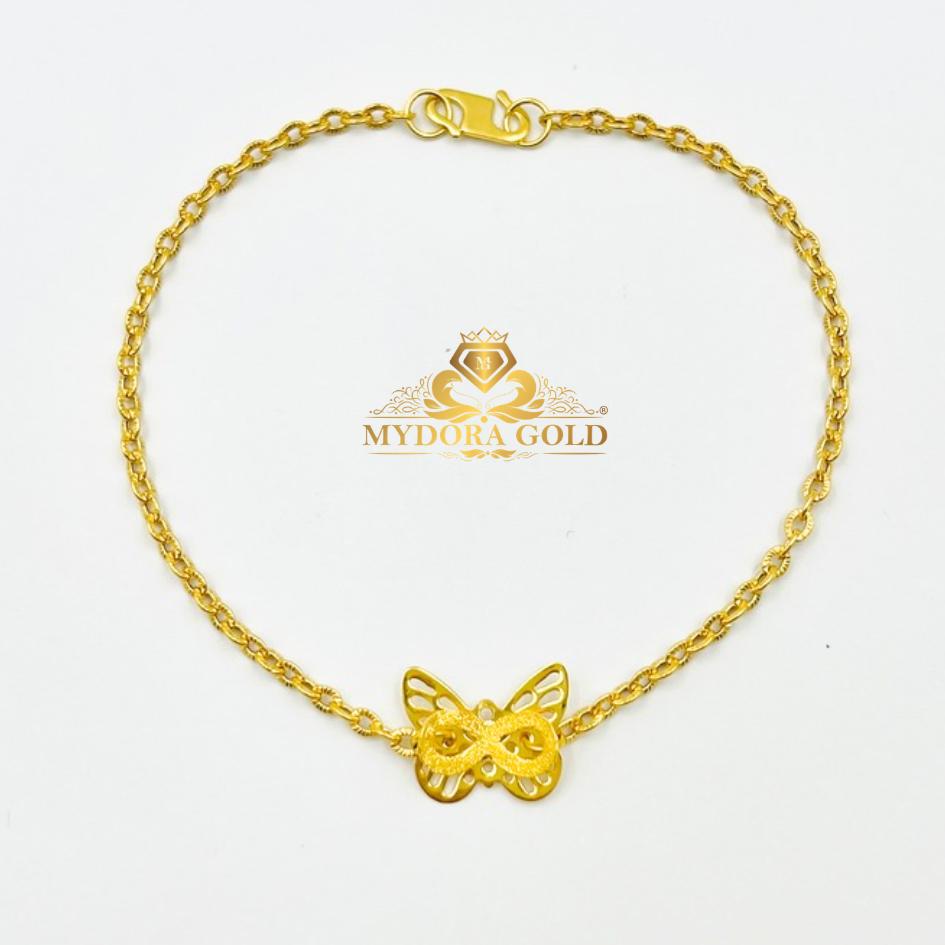MYDORA Rantai Tangan Sauh Matahari + Butterfly l EMAS 916/22K