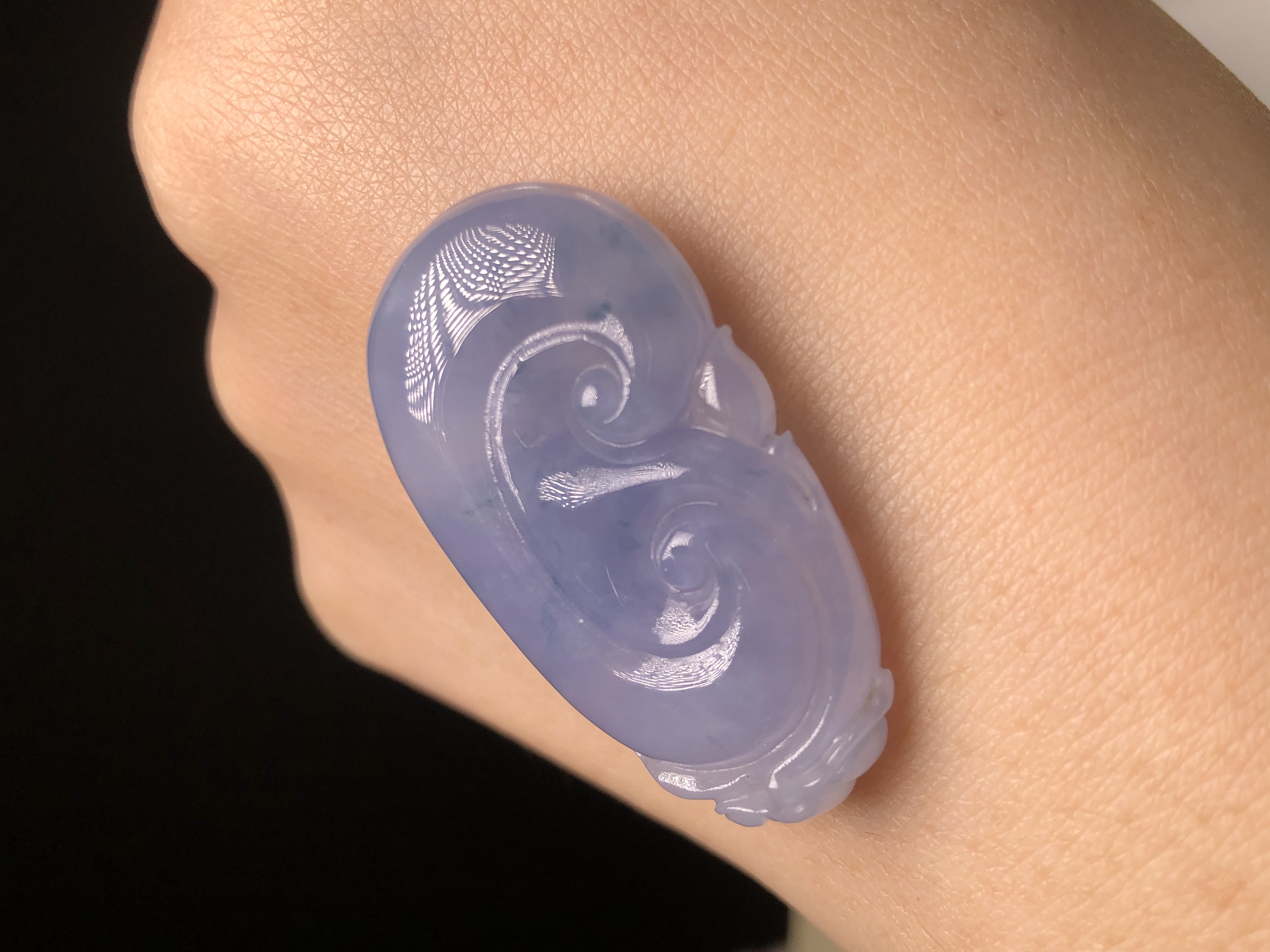 冰種茄紫飄花如意 B08352