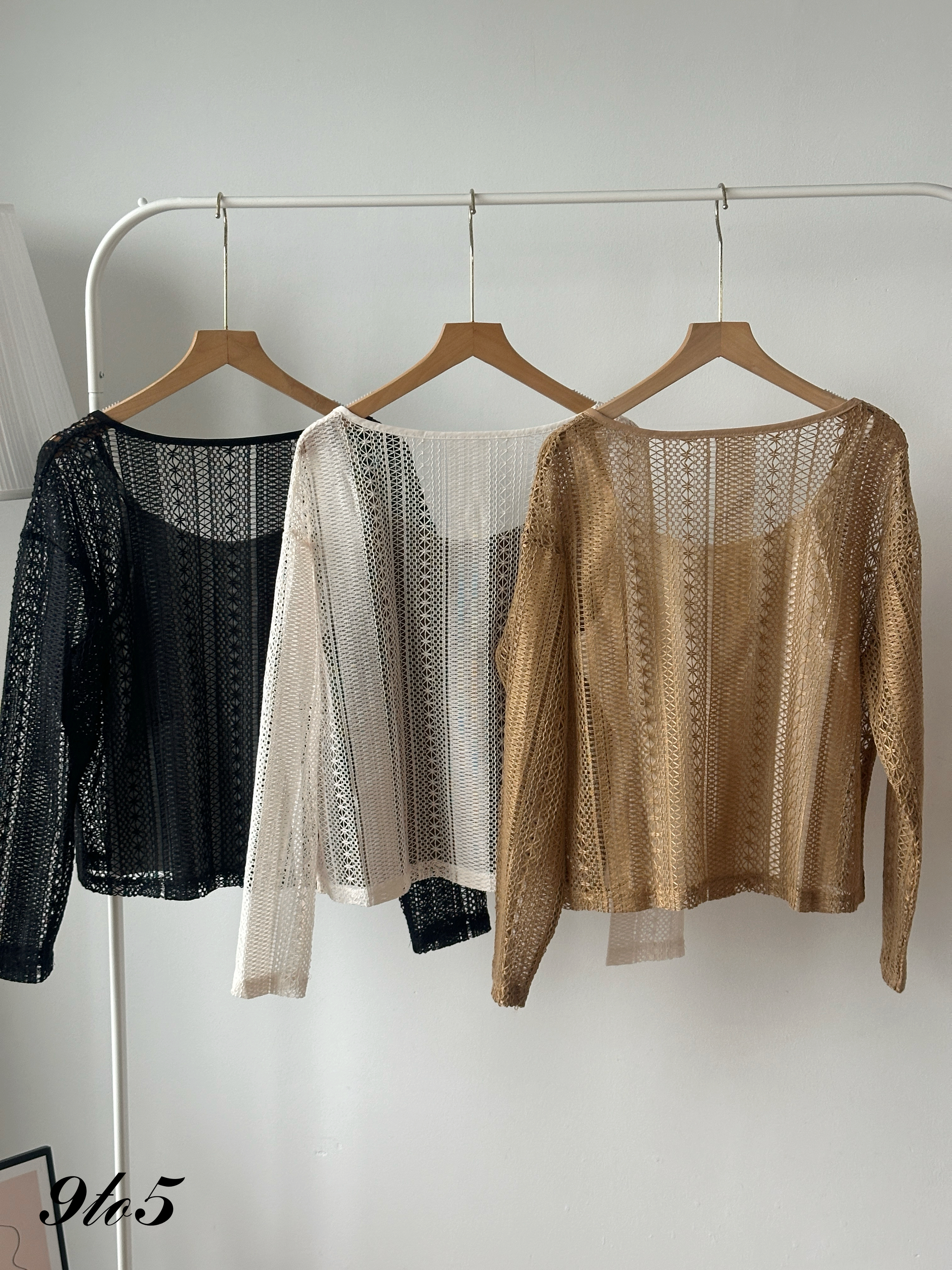 T4322 Two-Pieces Crochet Top - 3 Colors 