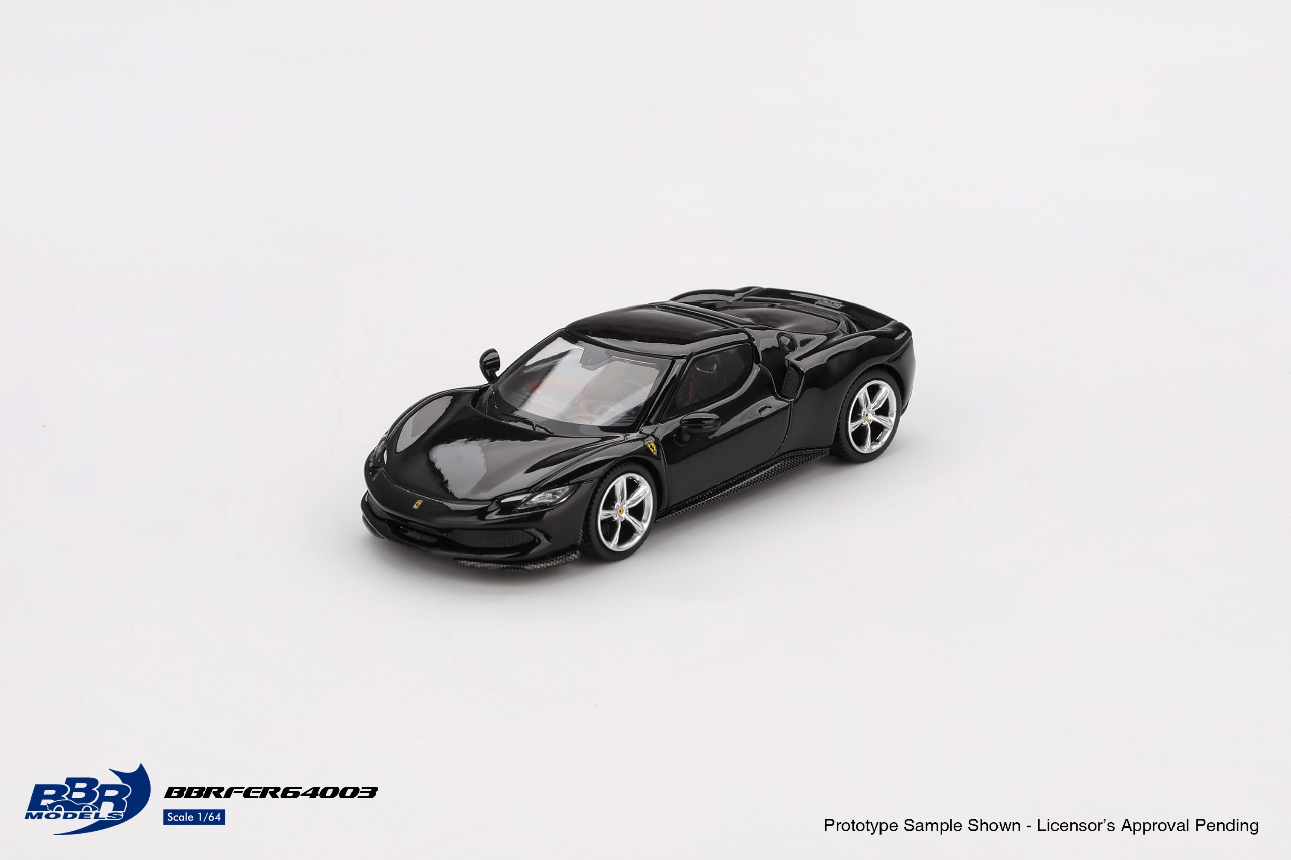 BBR Models 1/64 Ferrari 296 GTB Nero Daytona  - BBRFER64003