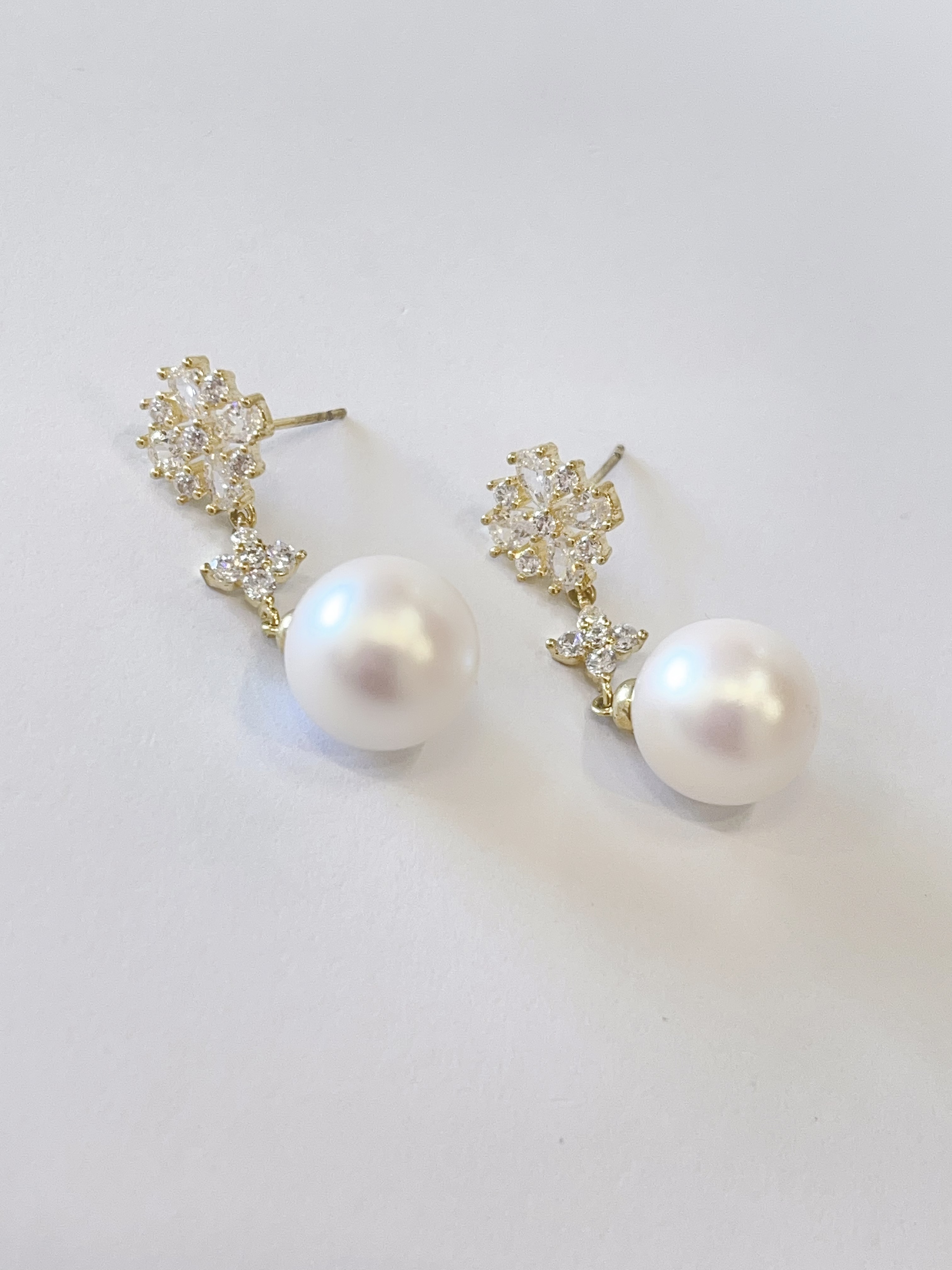 宫廷风雪花珍珠流苏耳环