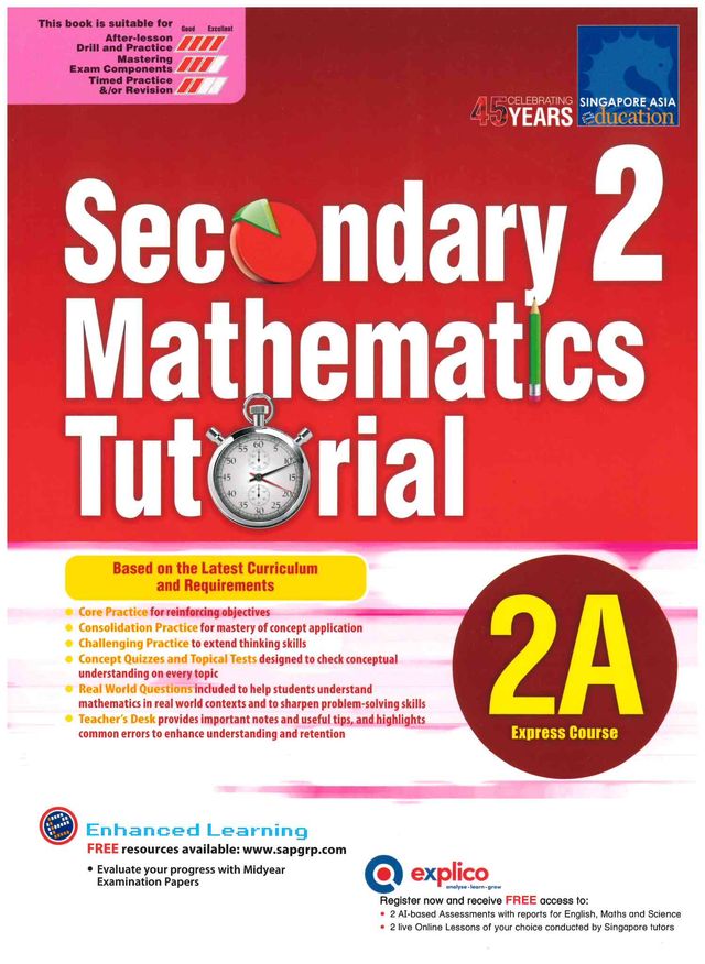 Secondary 2 Mathematics Tutorial 2A [G3] | SG BOOKS HK