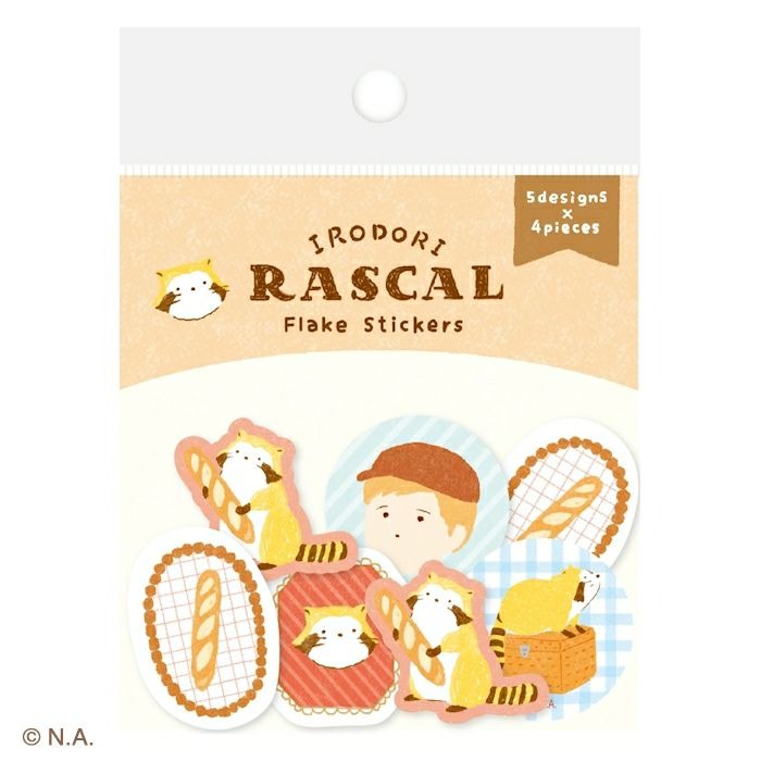 現貨｜IRODORI RASCAL 小浣熊 日本製 和紙貼紙 (野餐 QSA358)