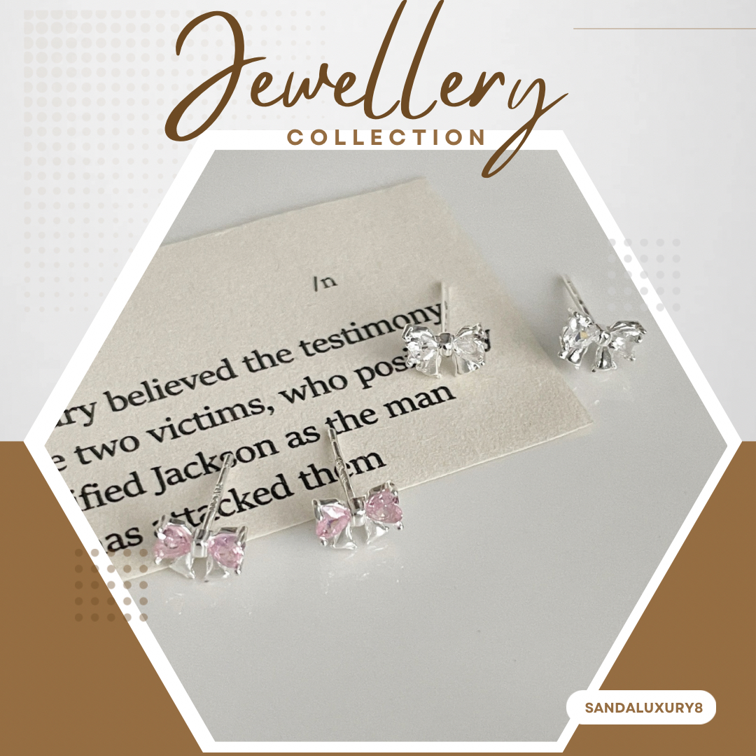 Crystal Bow Stud Earrings 