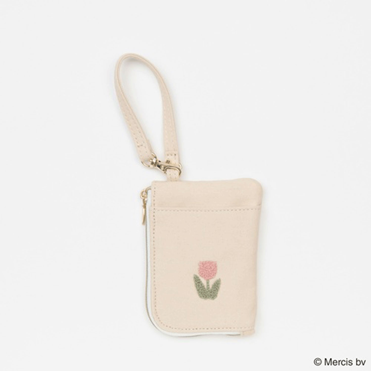 Miffy - 刺繡卡套零錢包 (杏色款)