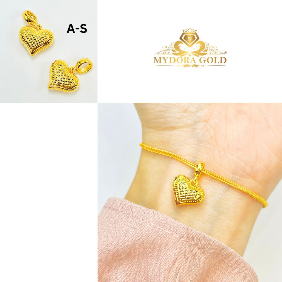 MYDORA Charm Bead Love Anyaman Full Gold (5G) l EMAS 916/22K