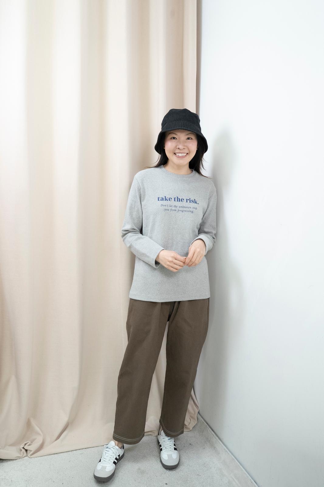 合身文字薄絨面Tee（3色）