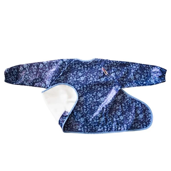 TIDY TOT 吸盤款防水輕便長袖飯衣 - 藍色花園【建議6個月至2歲】