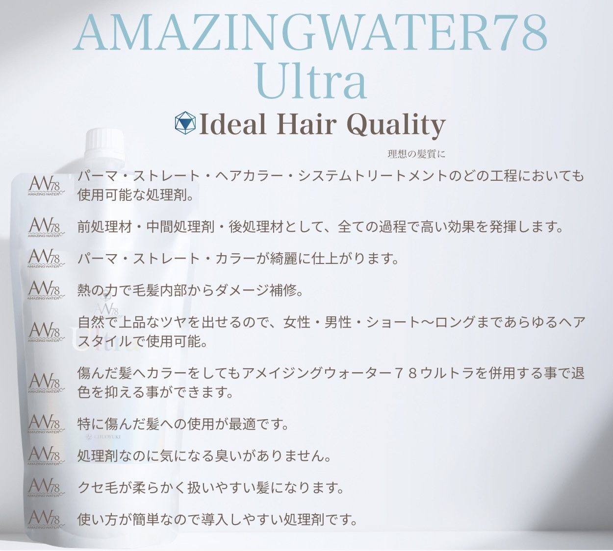 CHUOYUKI LV Pro Amazing Water 78 Ultra Refill 亮澤順滑免沖洗護髮噴霧補充裝 500ml   