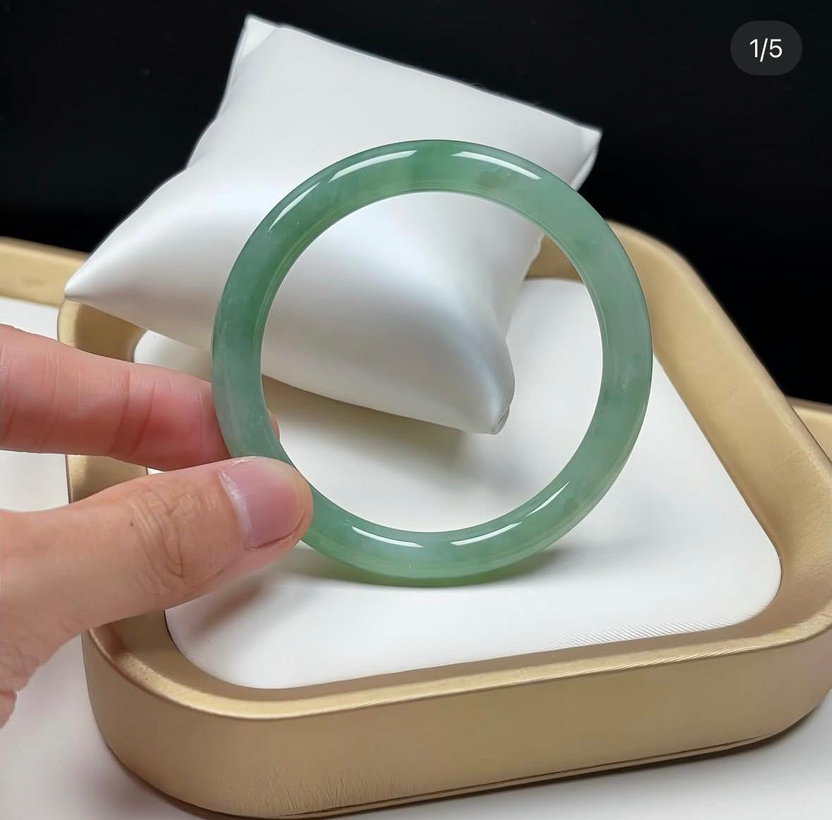 53mm 冰種滿綠翡翠圓條