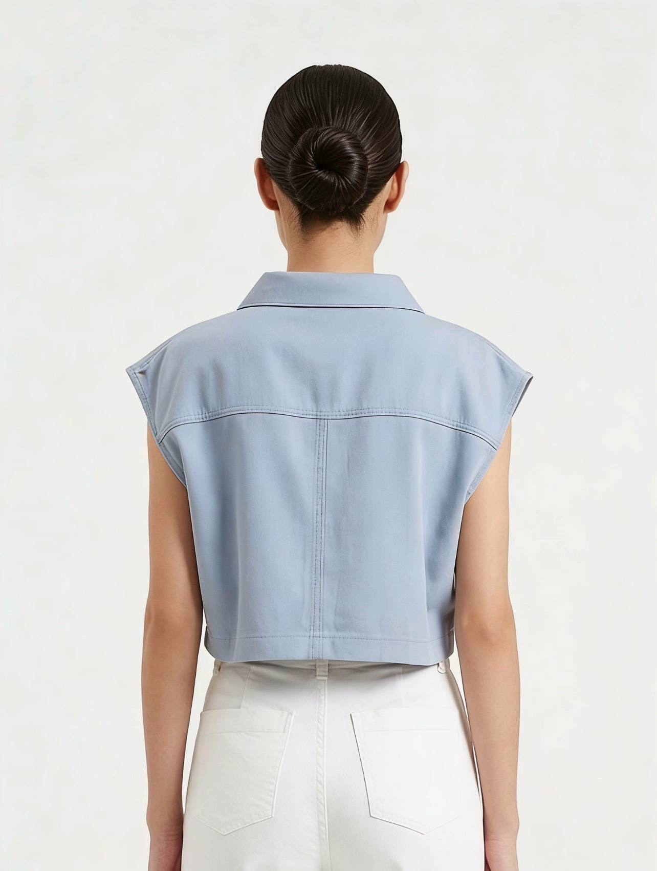 W9658 - Sleeveless Crop Top