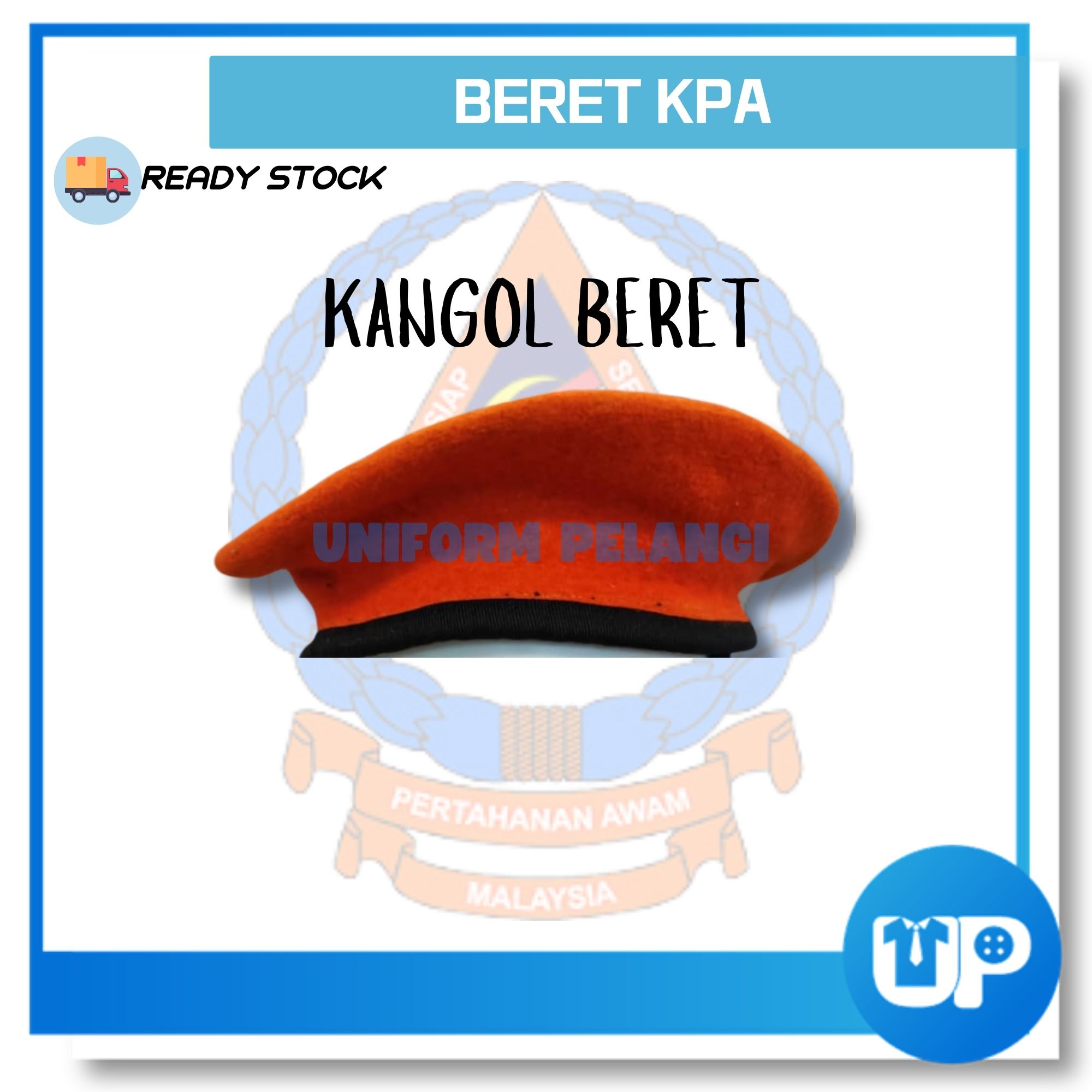 Kangol Beret Oren TUSPA/KASPA/SISPA/A.PM/ GURU/CIKGU/ (GURU SEKOLAH, PELAJAR SEKOLAH DAN UNIVERSITI)
