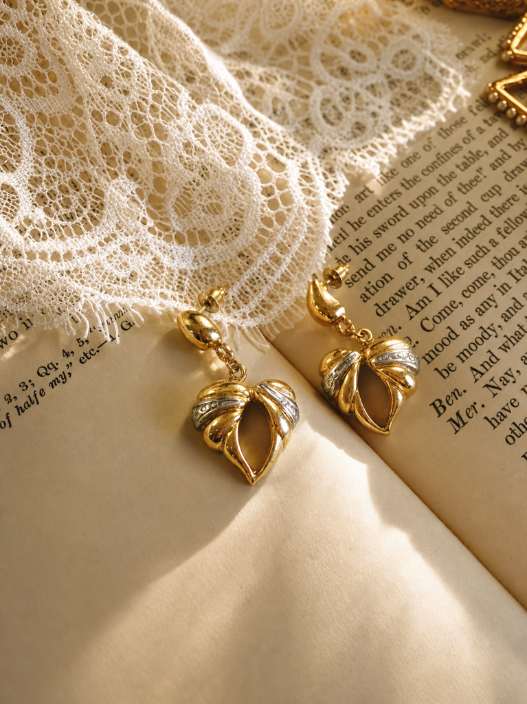 邱比特的永恆誓言 ∙ 西洋古董宮廷重工愛心耳環系列 Cupid’s Eternal Vow ∙ Vintage Heart-Shaped Statement Earring Collection