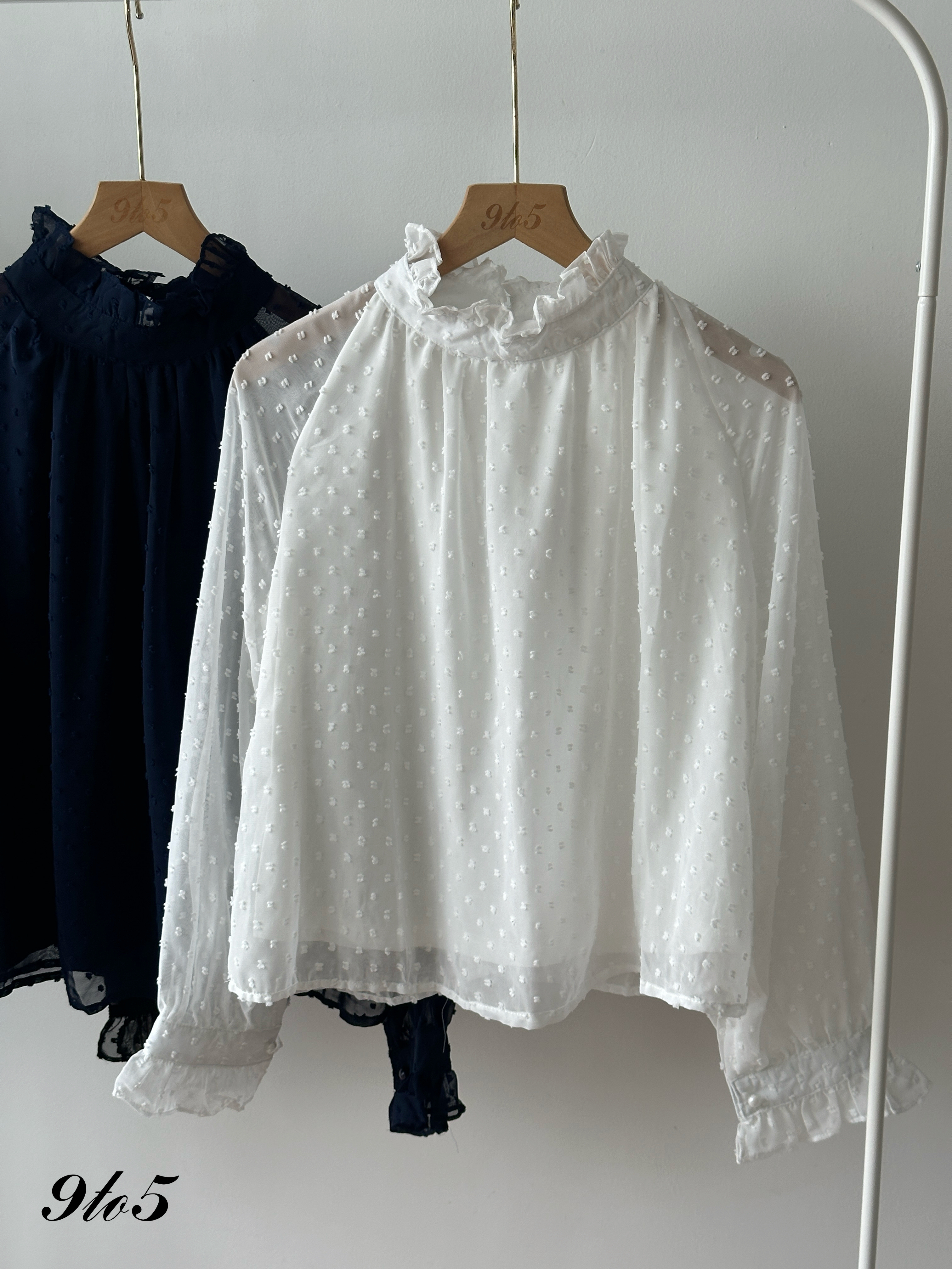 T4405 Ruffle Mock Neck Shirt - 3 Colors 