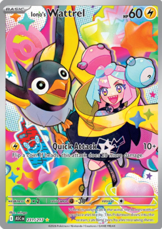 Pokemon TCG  Ascended Heroes - Iono's Wattrel-231/217
