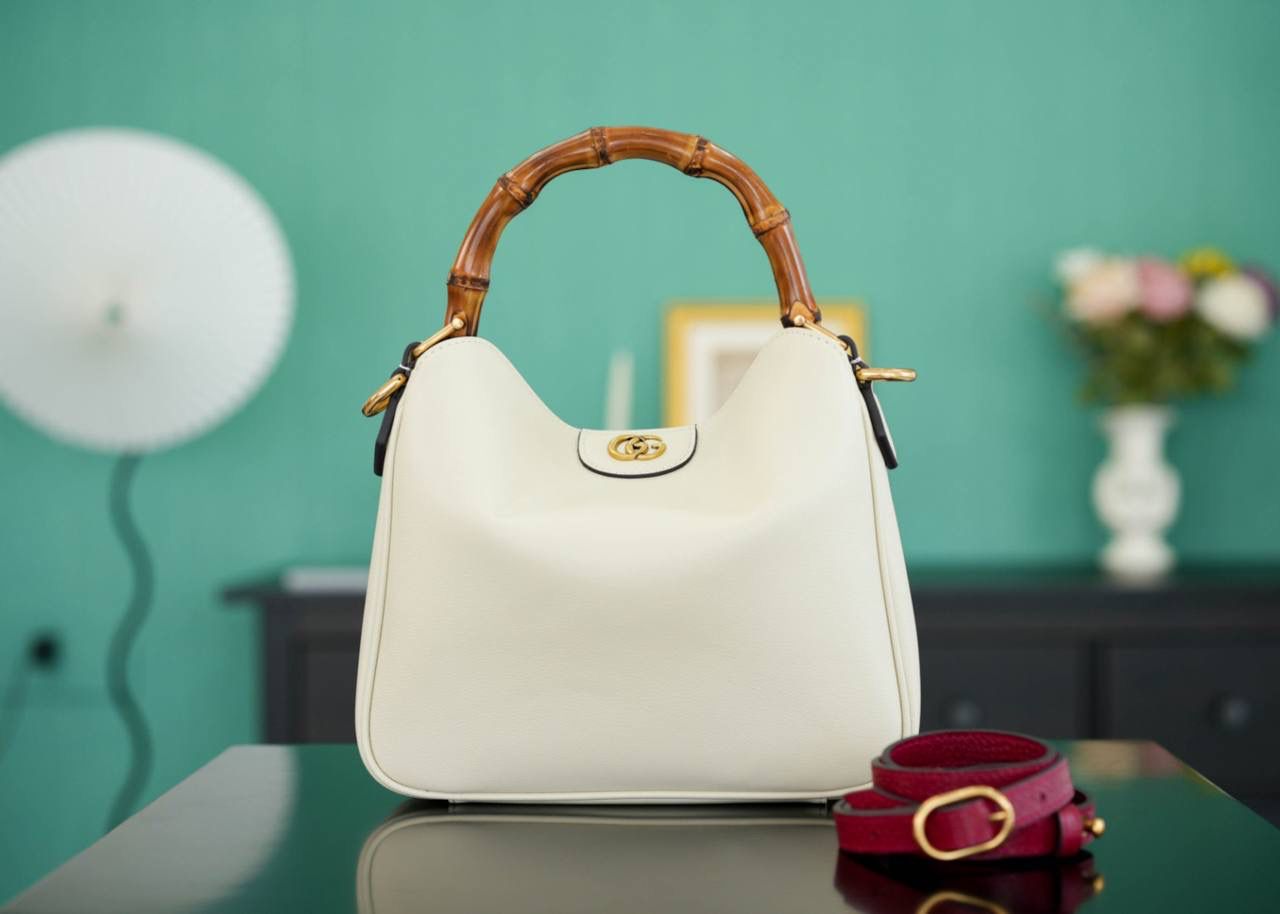 Gucci Bamboo 1947 Small Top Handle Bag - Ivory Leather