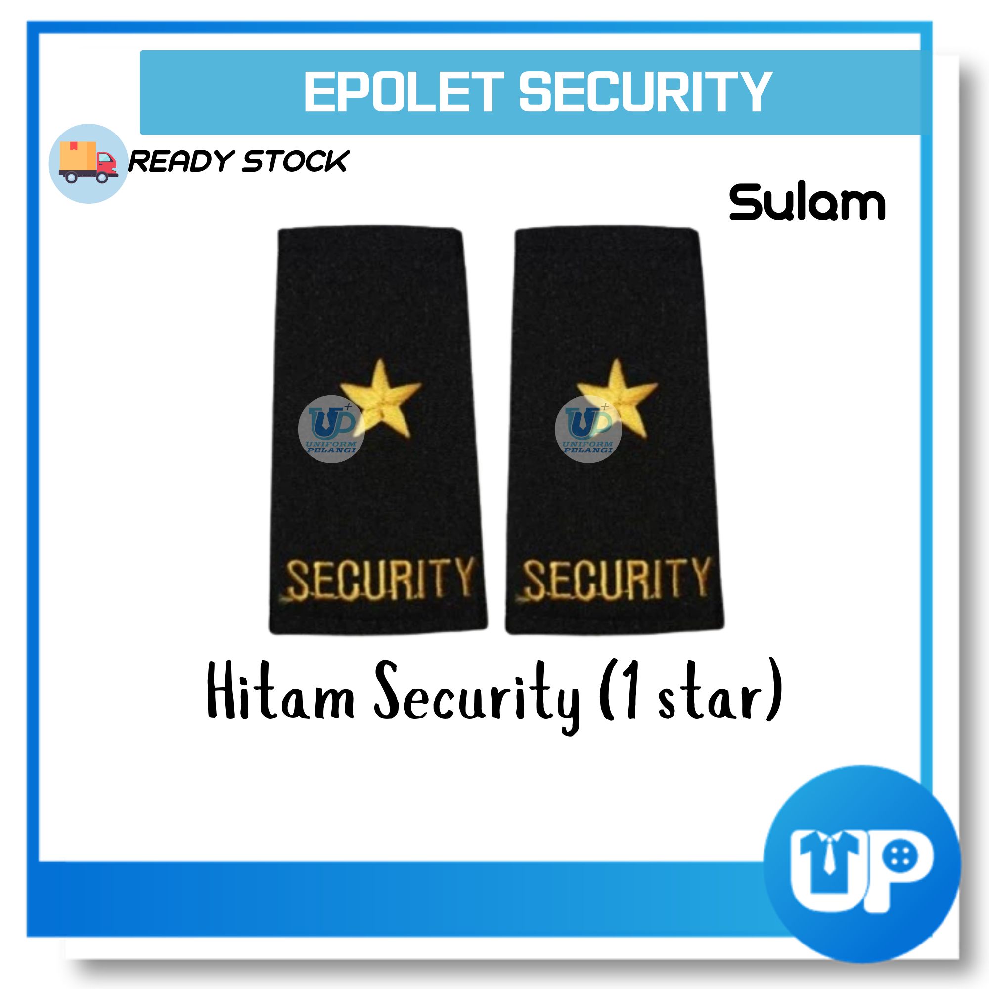 Pengawal Keselamatan Epaulette Security Hitam EPOLET Shoulder Board Black