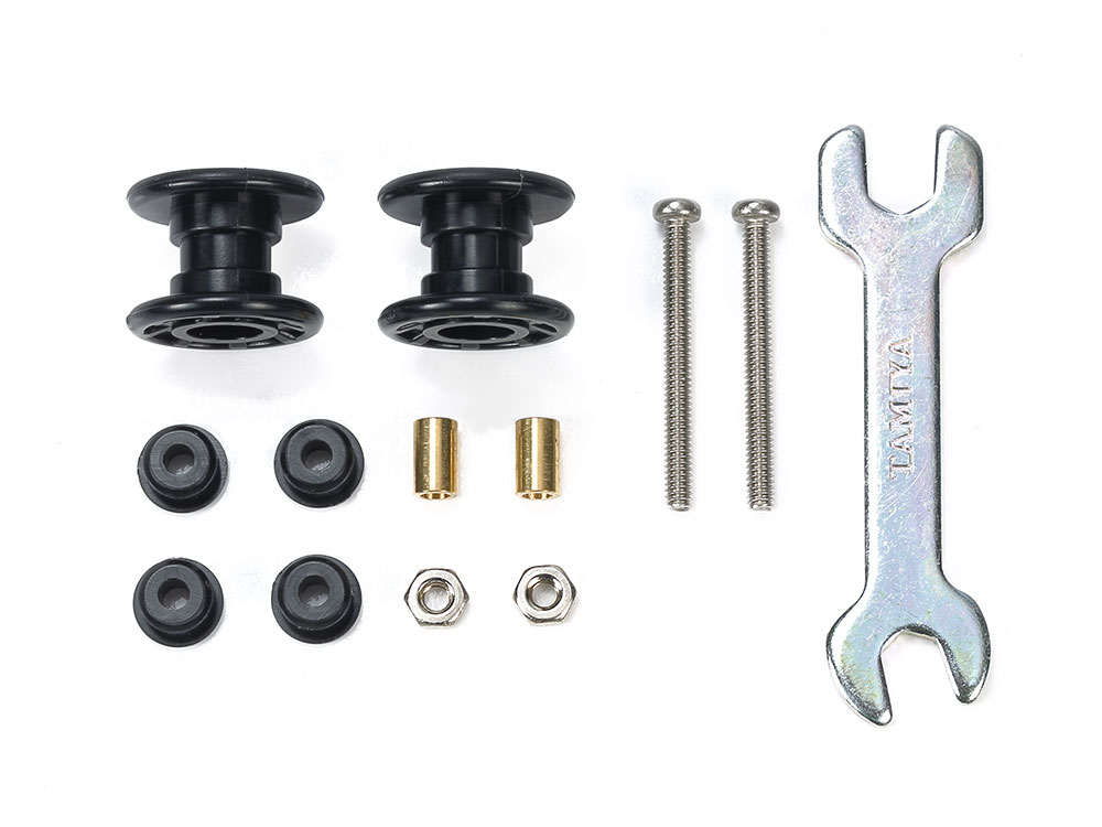 LOW FRICTION PLASTIC DOUBLE ROLLERS (BLACK/13-13mm)