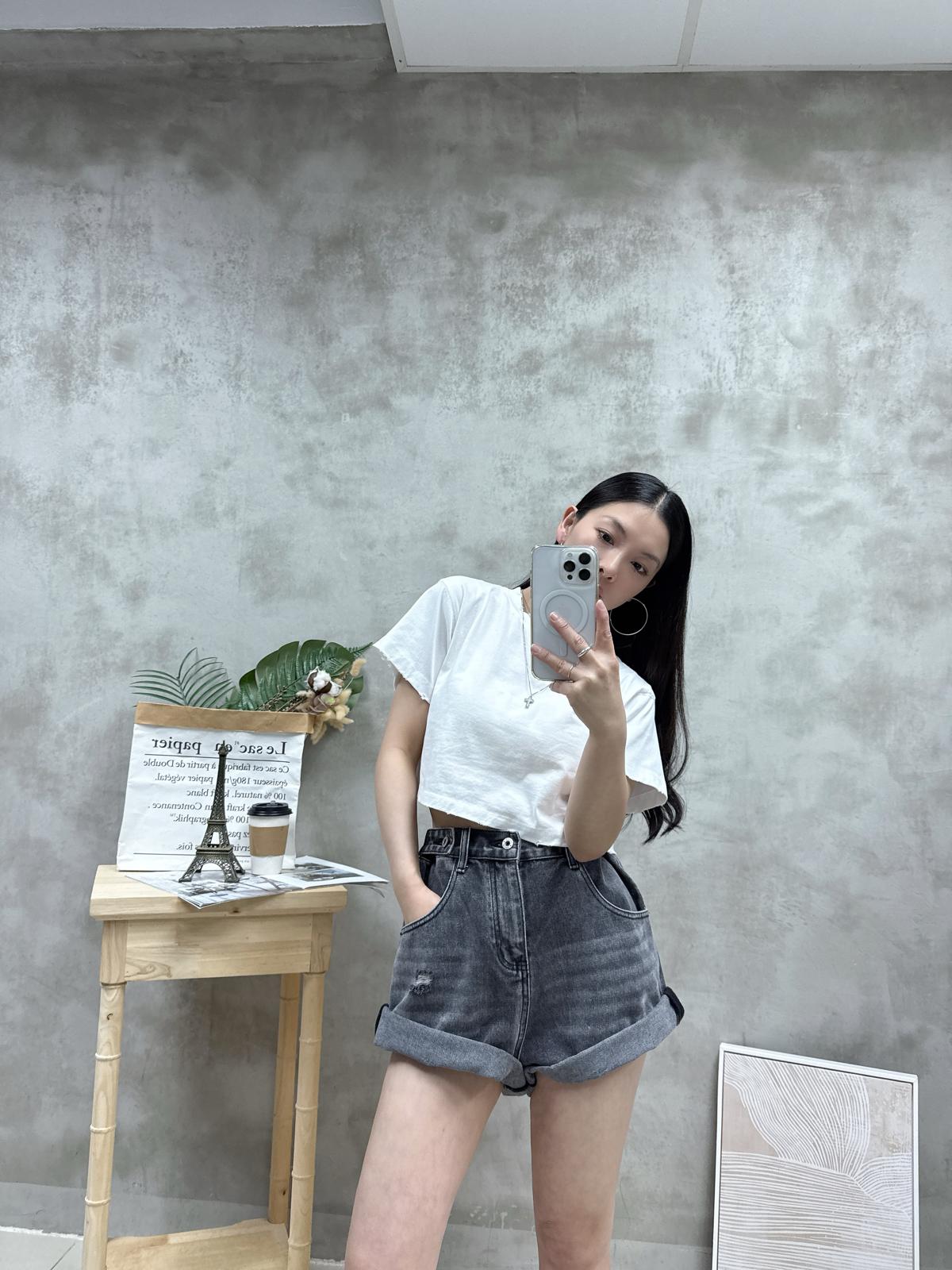 石磨爛洗水棉短Tee