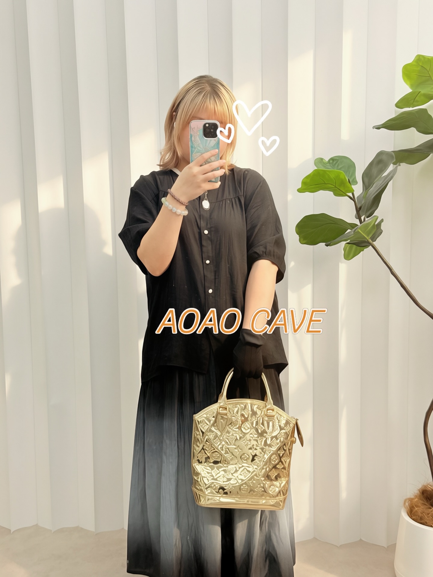 LV👜 PRE OWNED 🛍️金色漆皮手提包💛💫