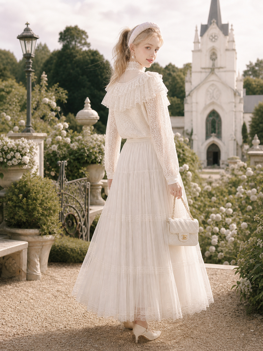 時光縫隙裡的白雪Angel Victoria Lace Blouse