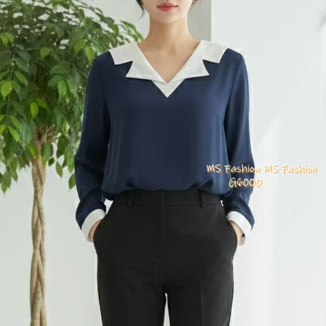 G6000 韓國🇰🇷靚料V領拼袖top