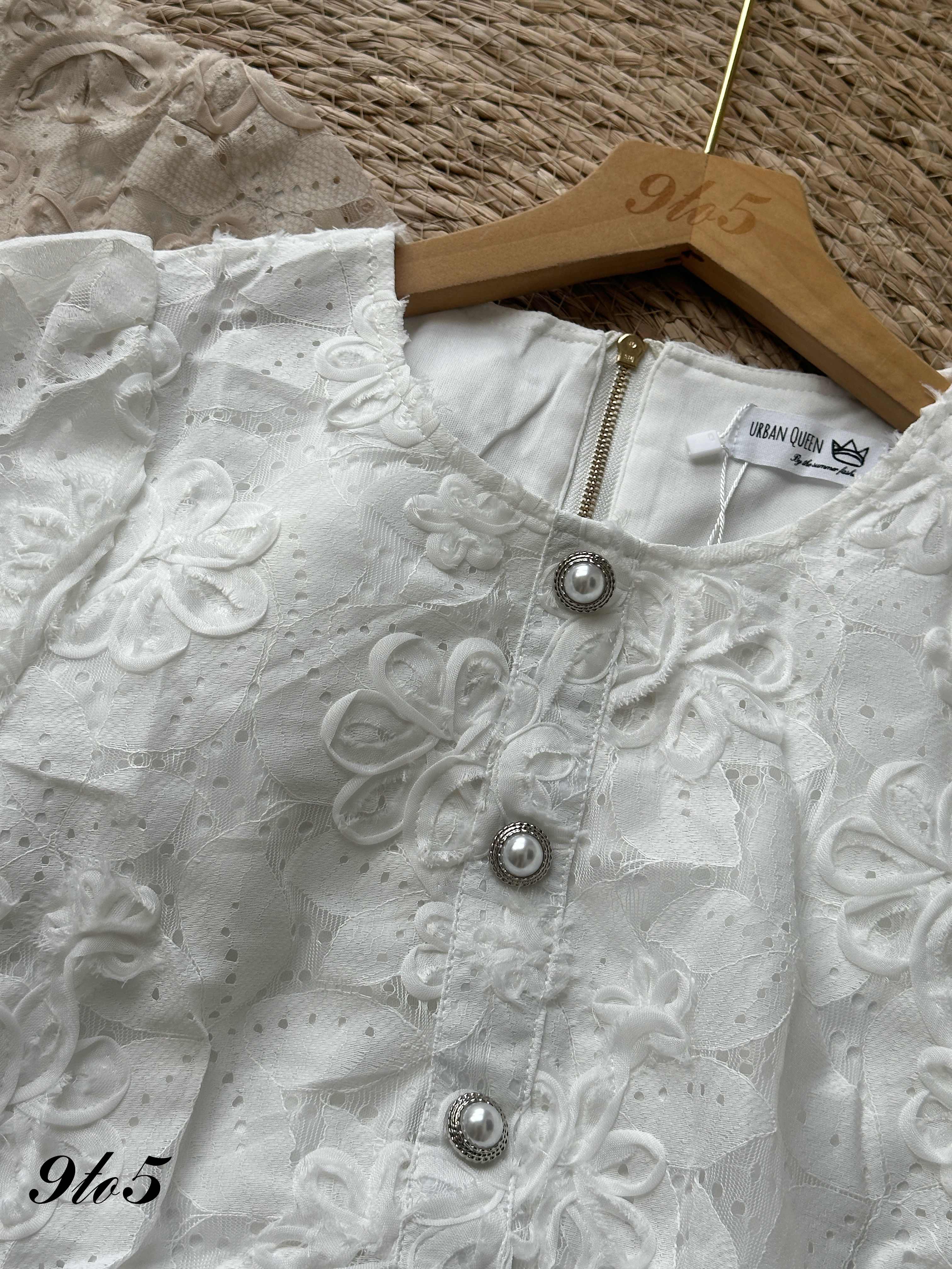 T4097 Puff Sleeve Lace Top - 3 Colors 