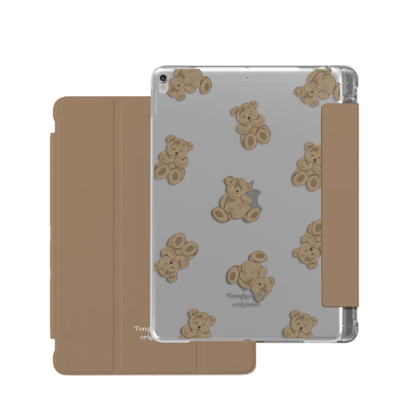 【The Childhood Teddy】透明磨砂書本式 iPad Case