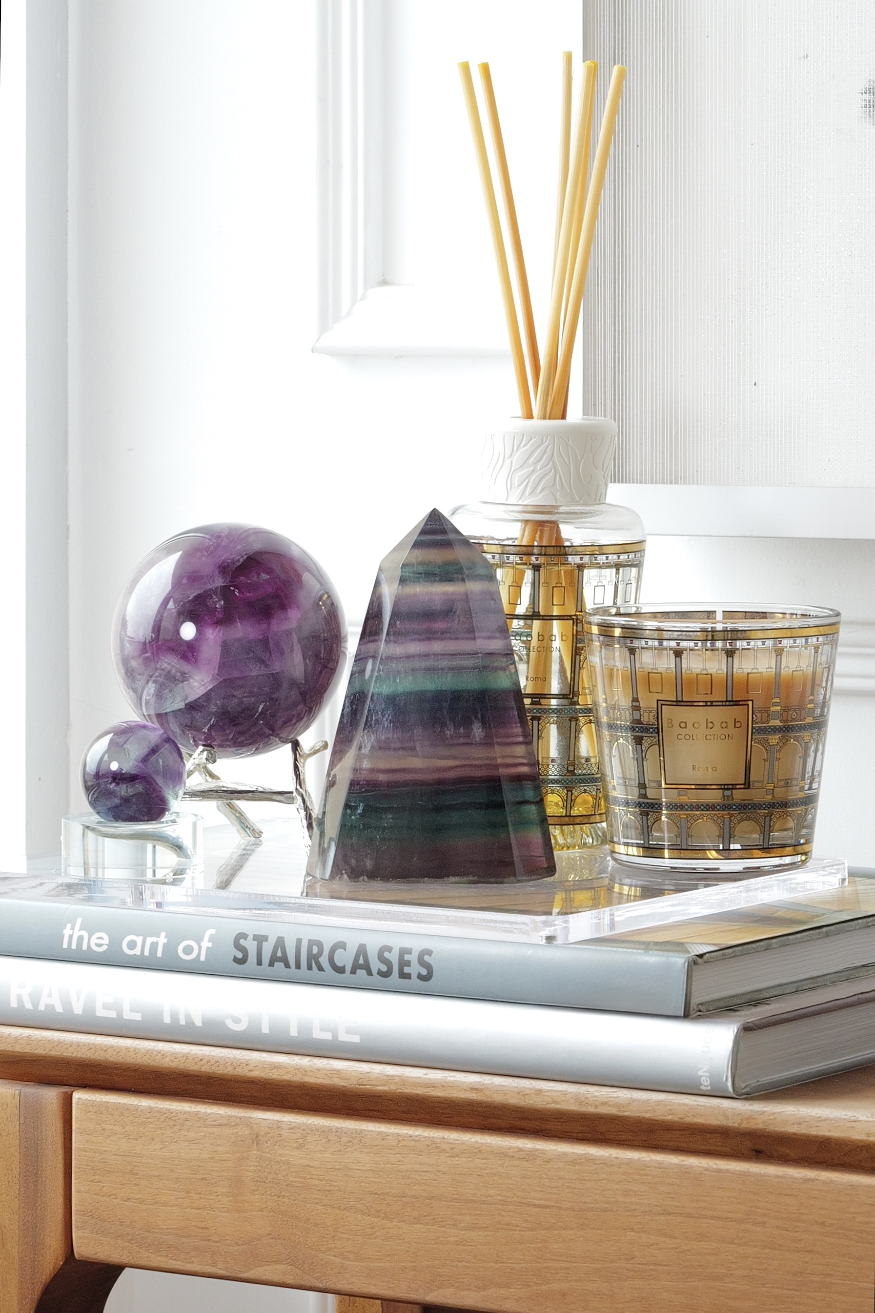 ༒12.8cm彩螢石千層紋塔尖六角柱༒ FL.390AH26JG7AA*106M