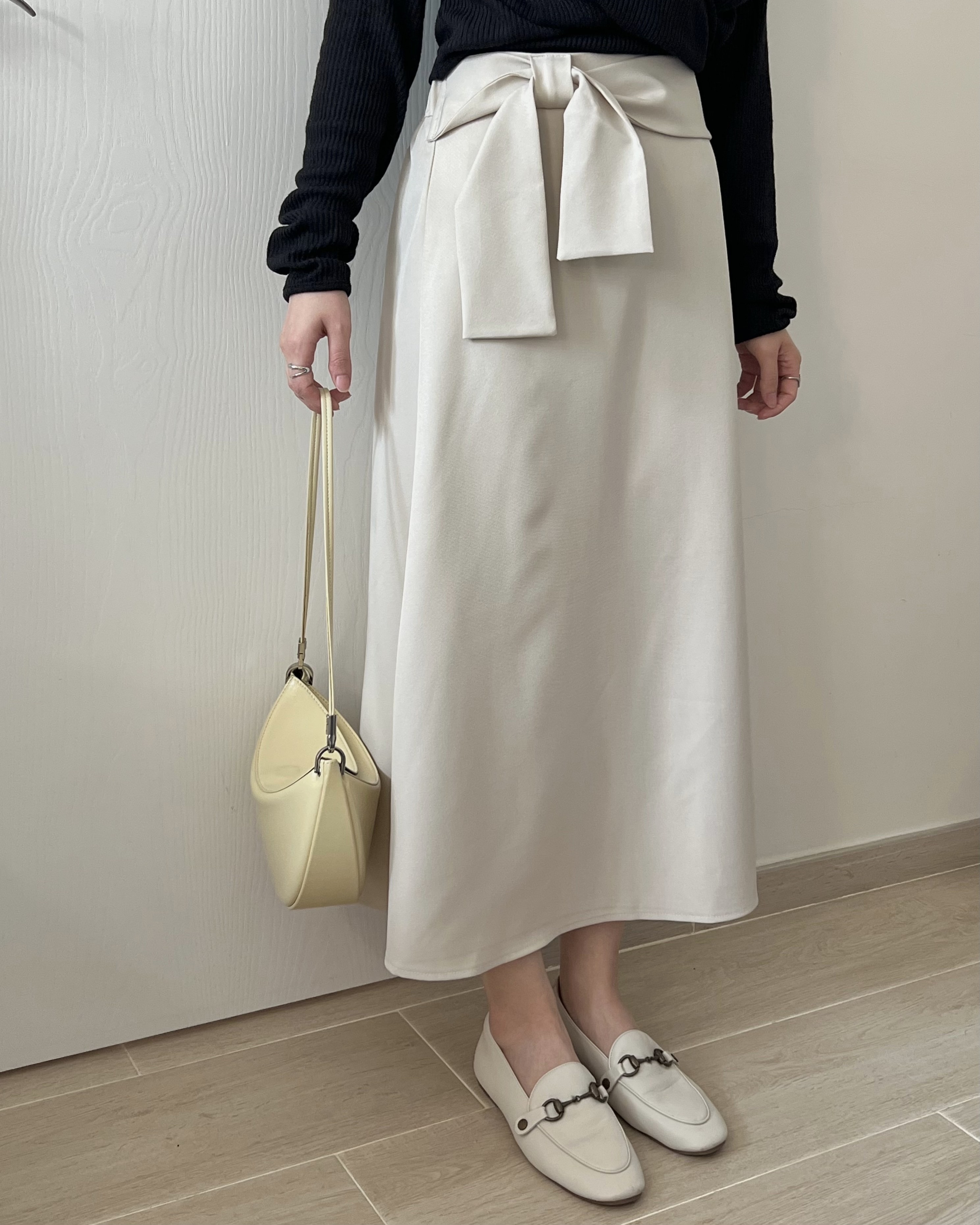 高貴優雅蝴蝶結長裙 修飾肚腩 