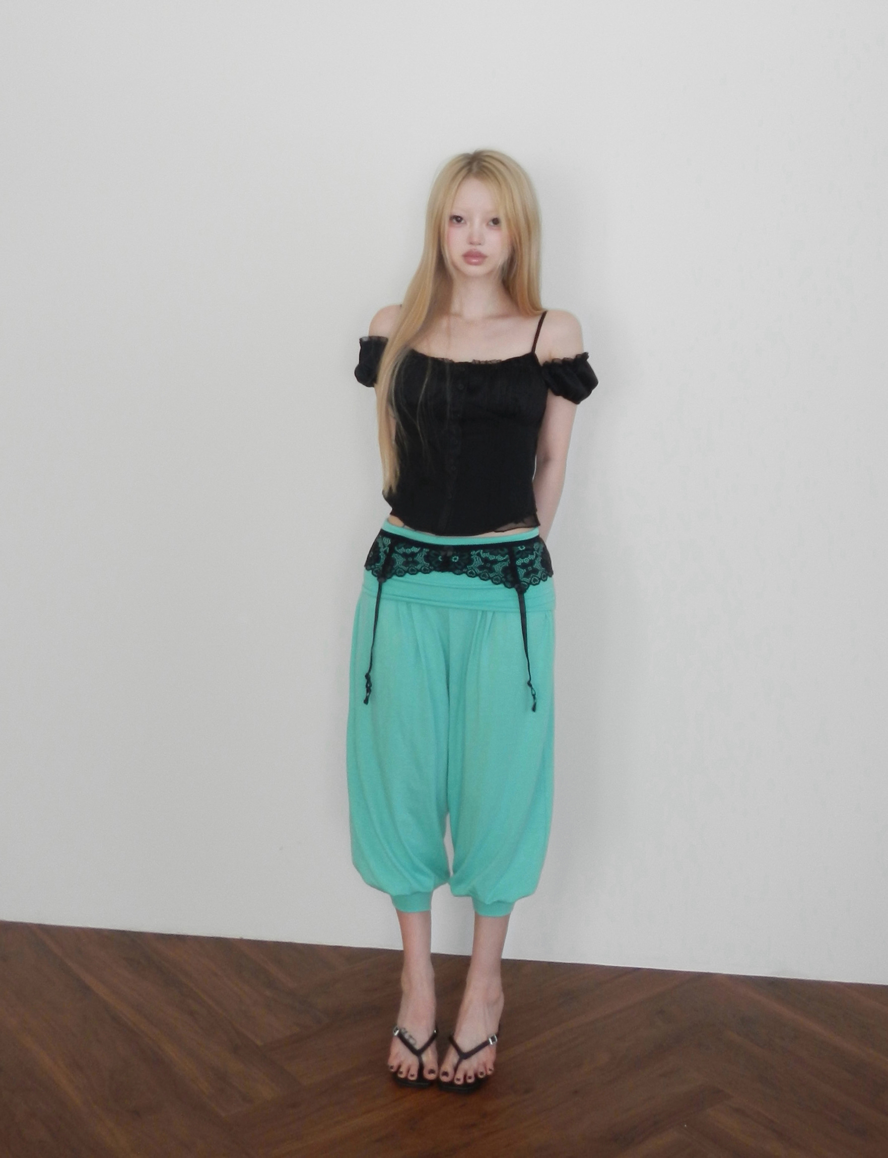 Foldover Waist Capri Pants