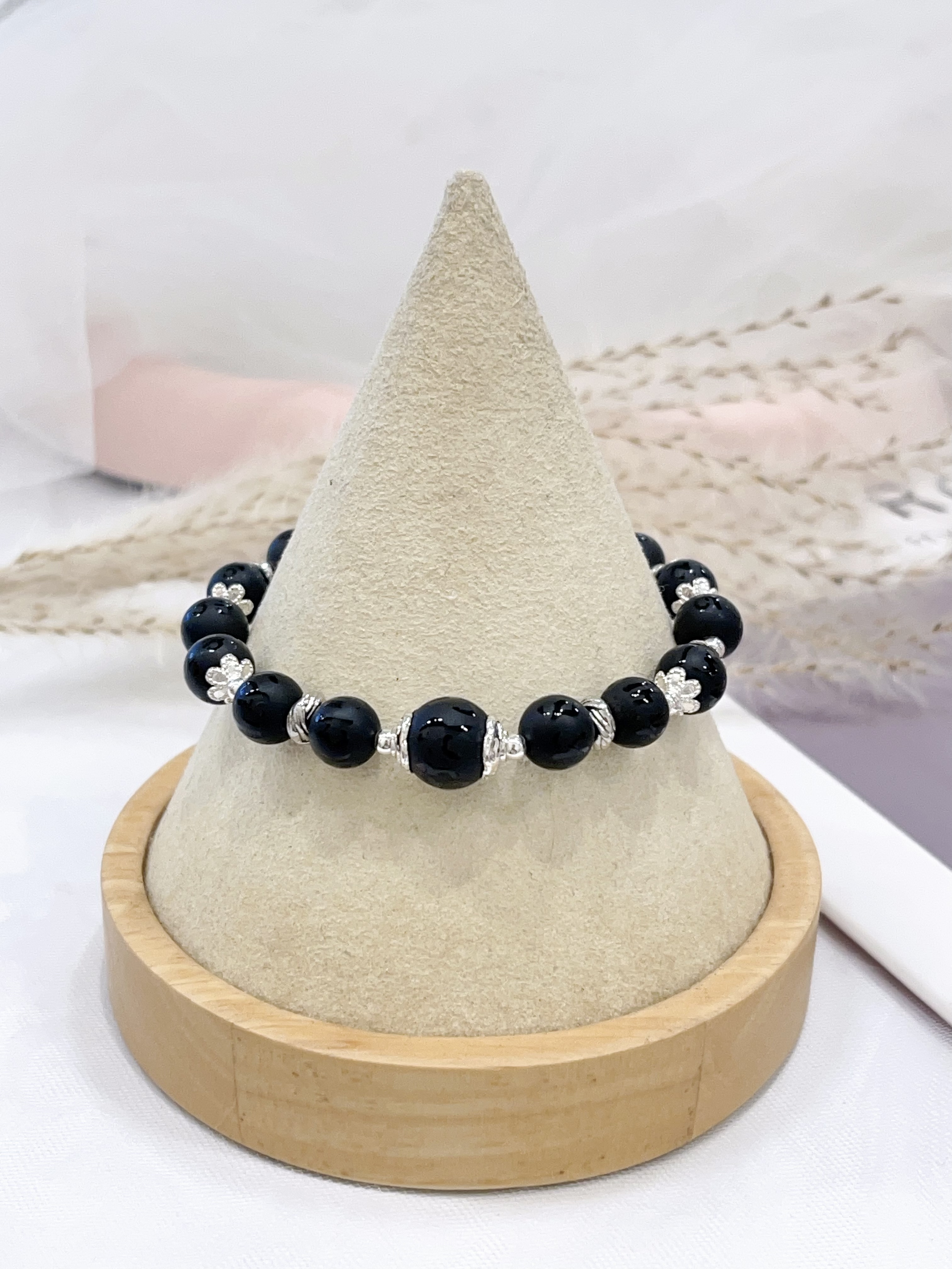 ⚫ 磨砂黑曜石手串 Matte Black Obsidian | 8mm-10mm