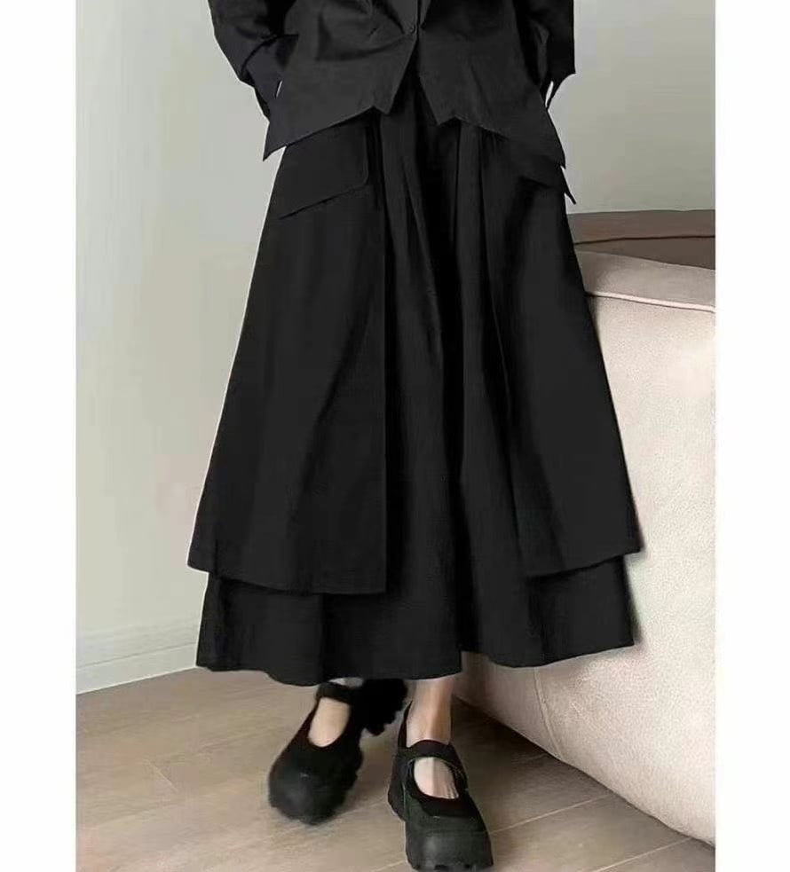 Asymmetrical Layered Wide-Leg Skirt Pants ‖ 不规则层次感高腰裙裤 KR047117101