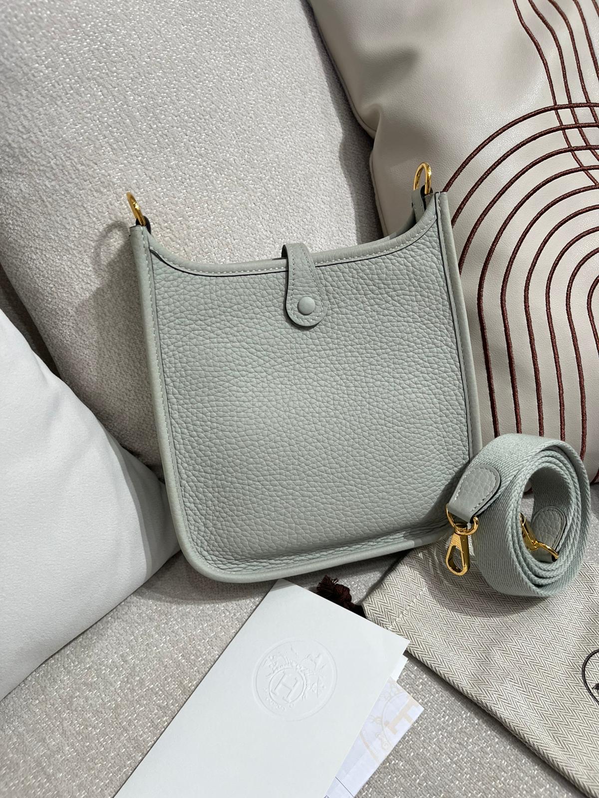 Hermes Mini Evelyne Stamp B 水晶灰 100%Authentic, 99%New✅收據✅Dust bag ✅Box