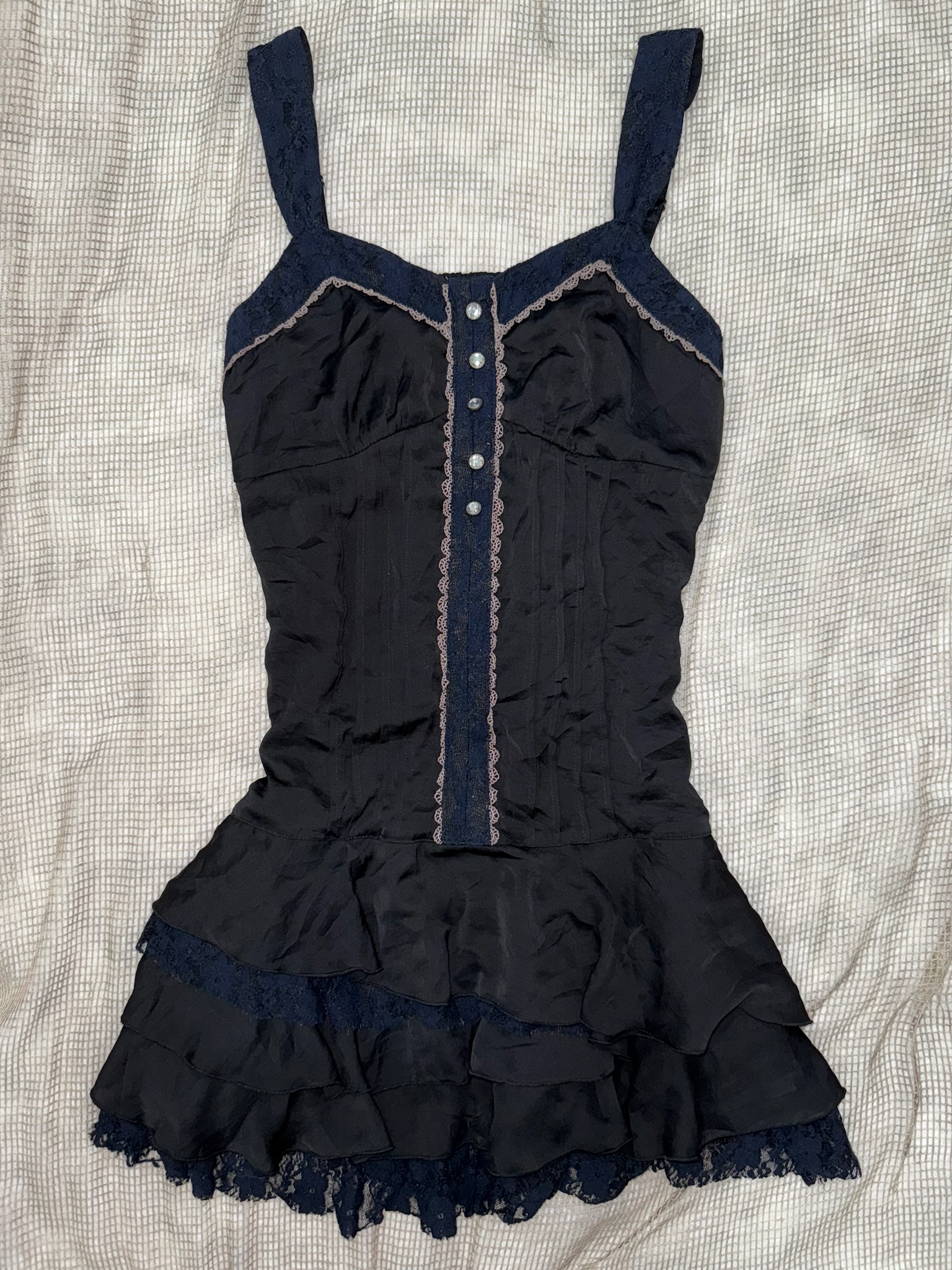 Axes Femme Black Corset-Style Cami Dress