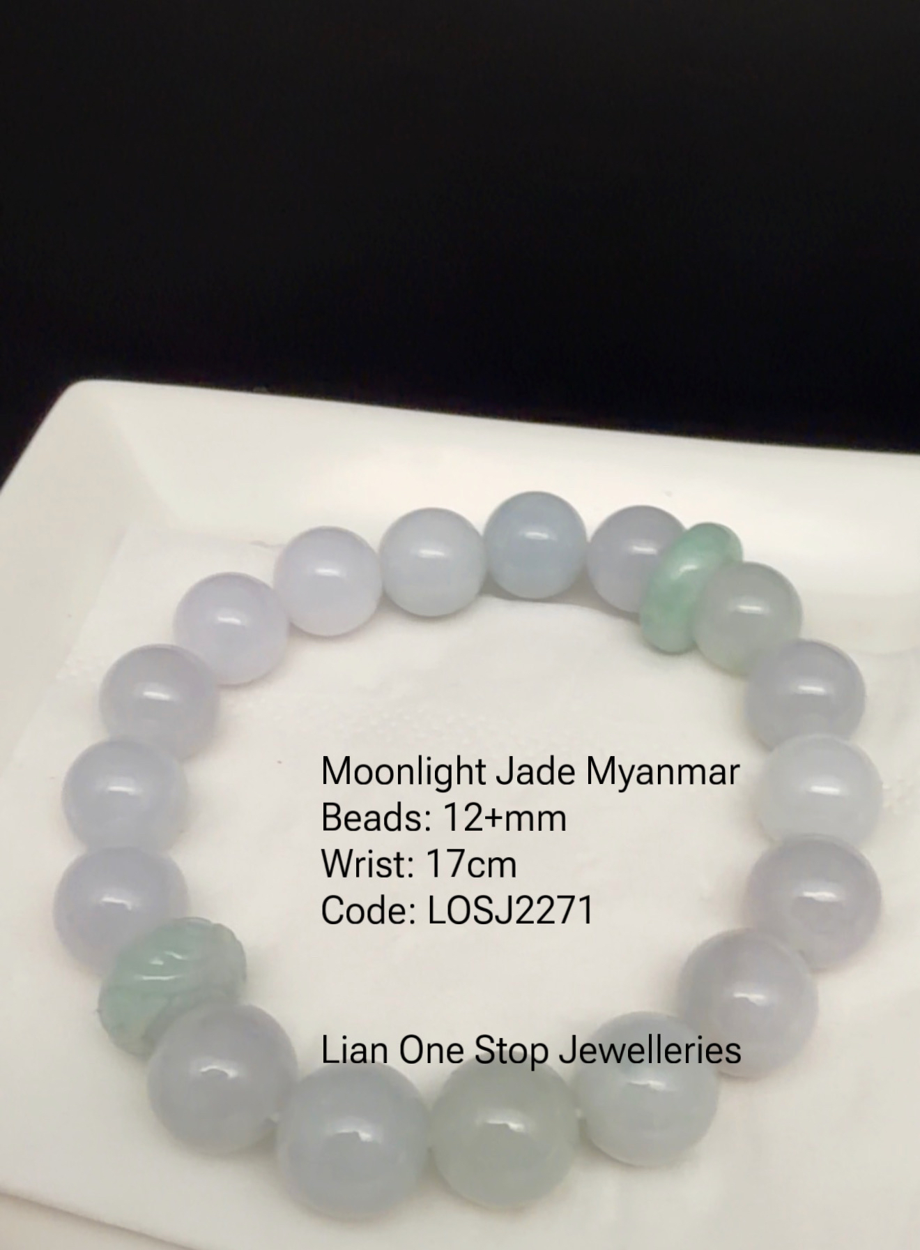 Code: LOSJ2271 Moonlight Jade Myanmar 12+mm