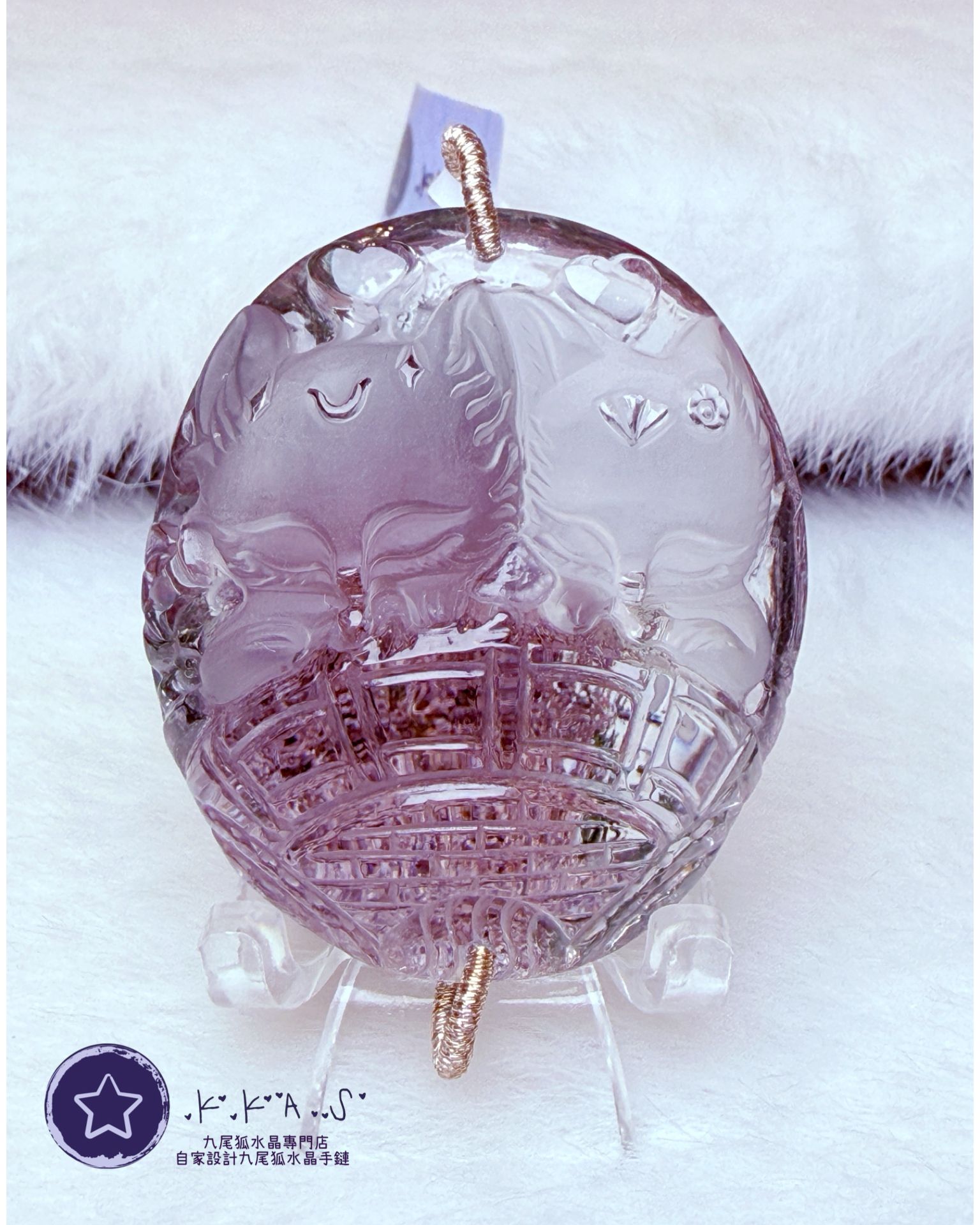 K00140 幽靈 雙狐 - 吊墜/手牌兩用款