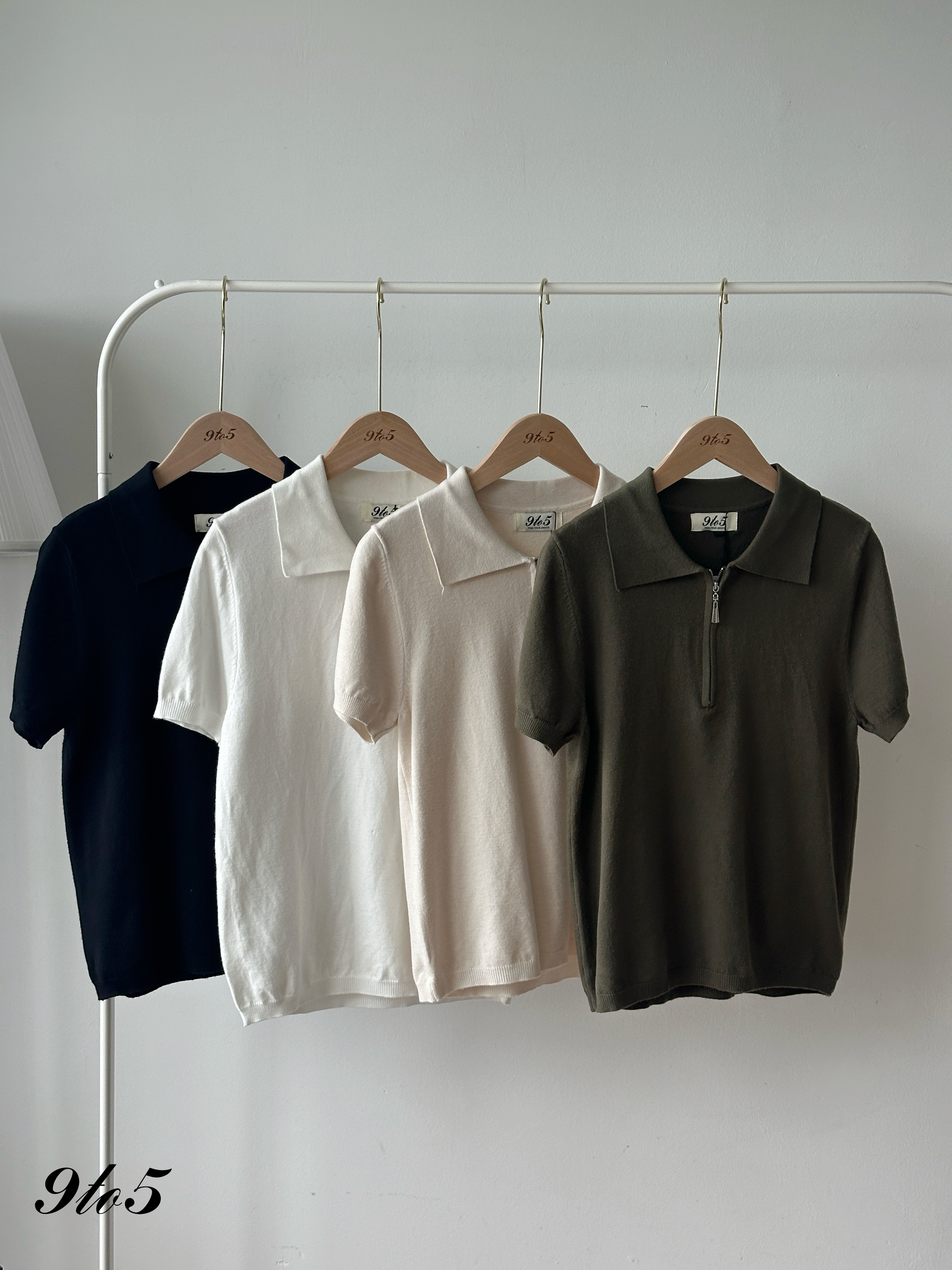 T4274 Zipped Knit Polo Tee - 4 Colors 