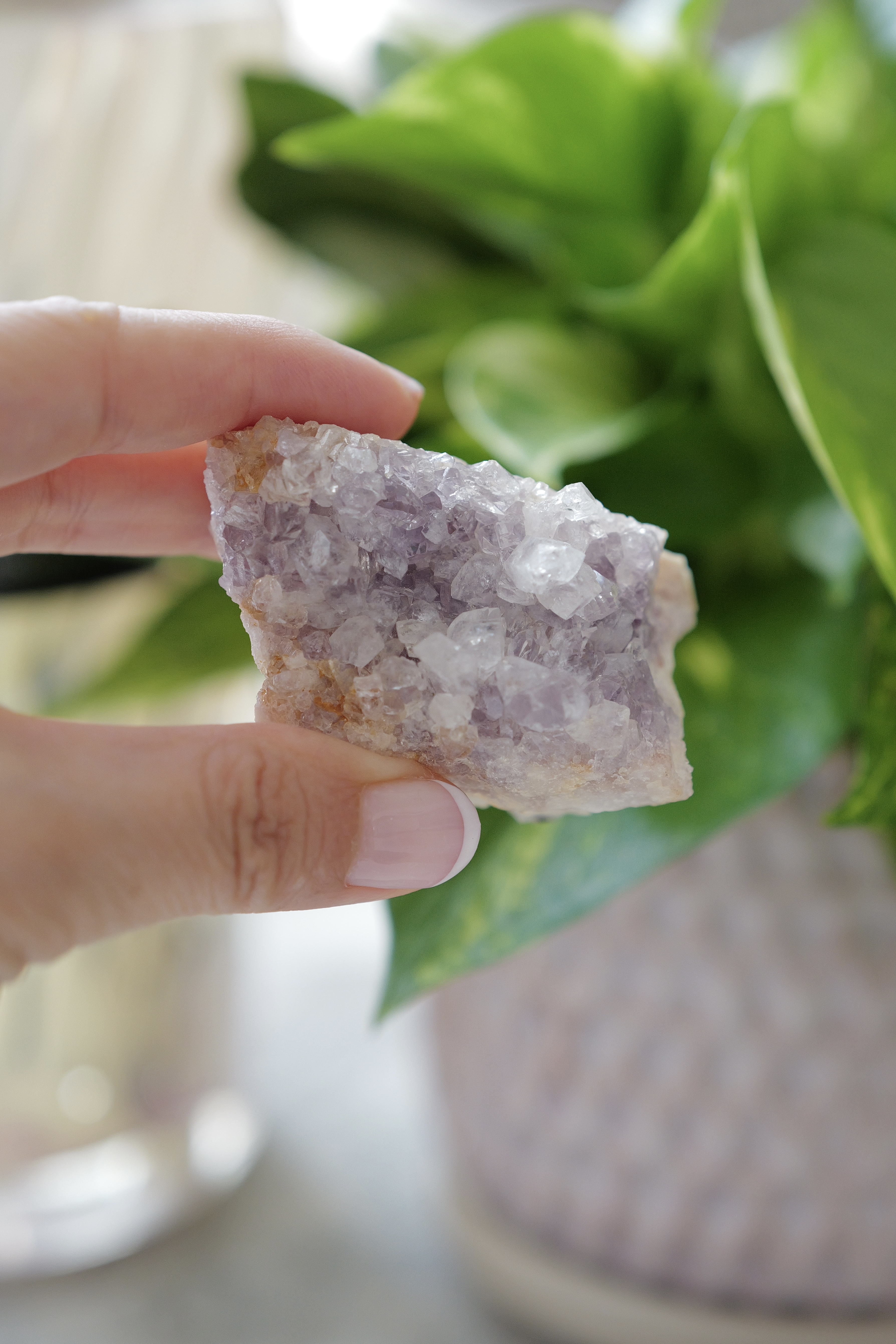  ༒6cm Pink Amethyst Geode༒ PA.7051H3m-RA22*3MF