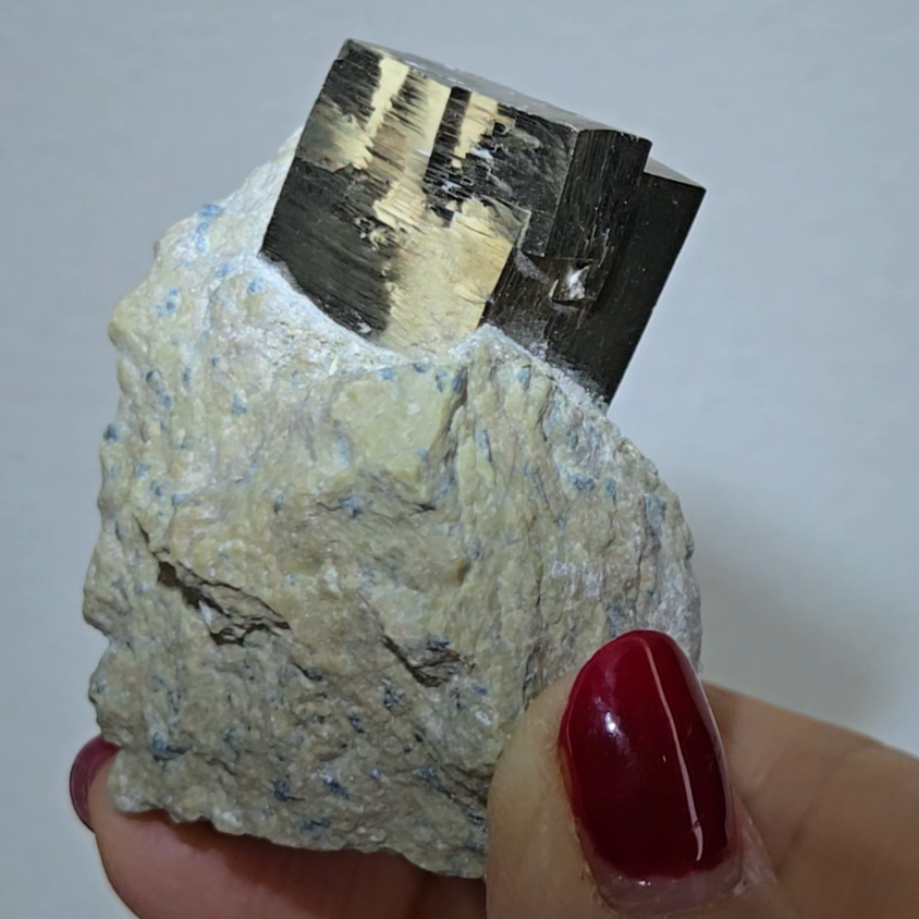 Pyrite double cubes on matrix from Spain - PY13