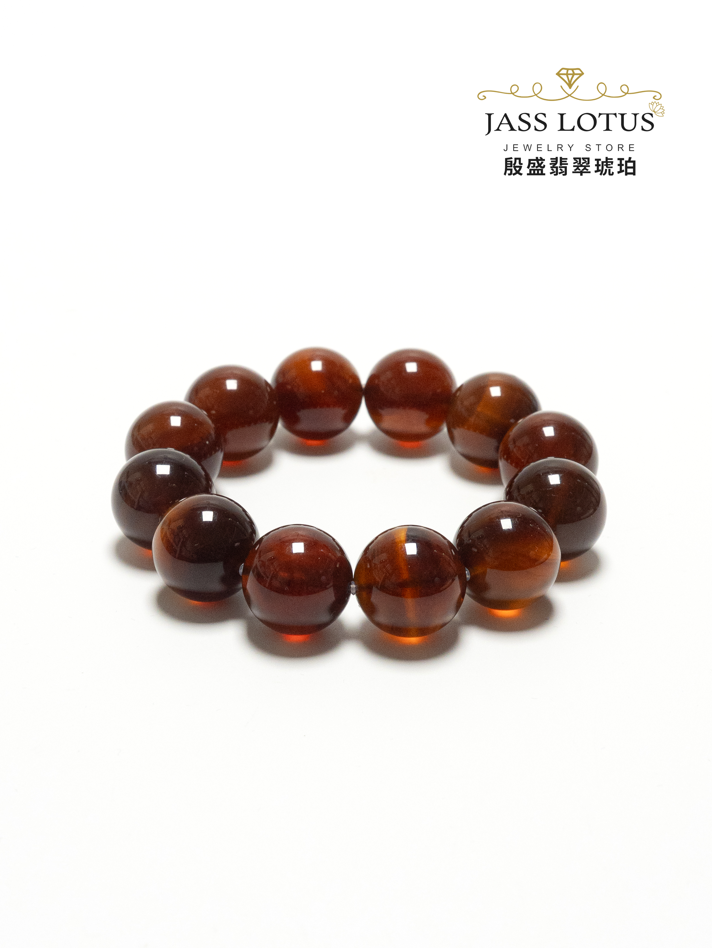 緬甸天然琥珀紫羅蘭珀手串