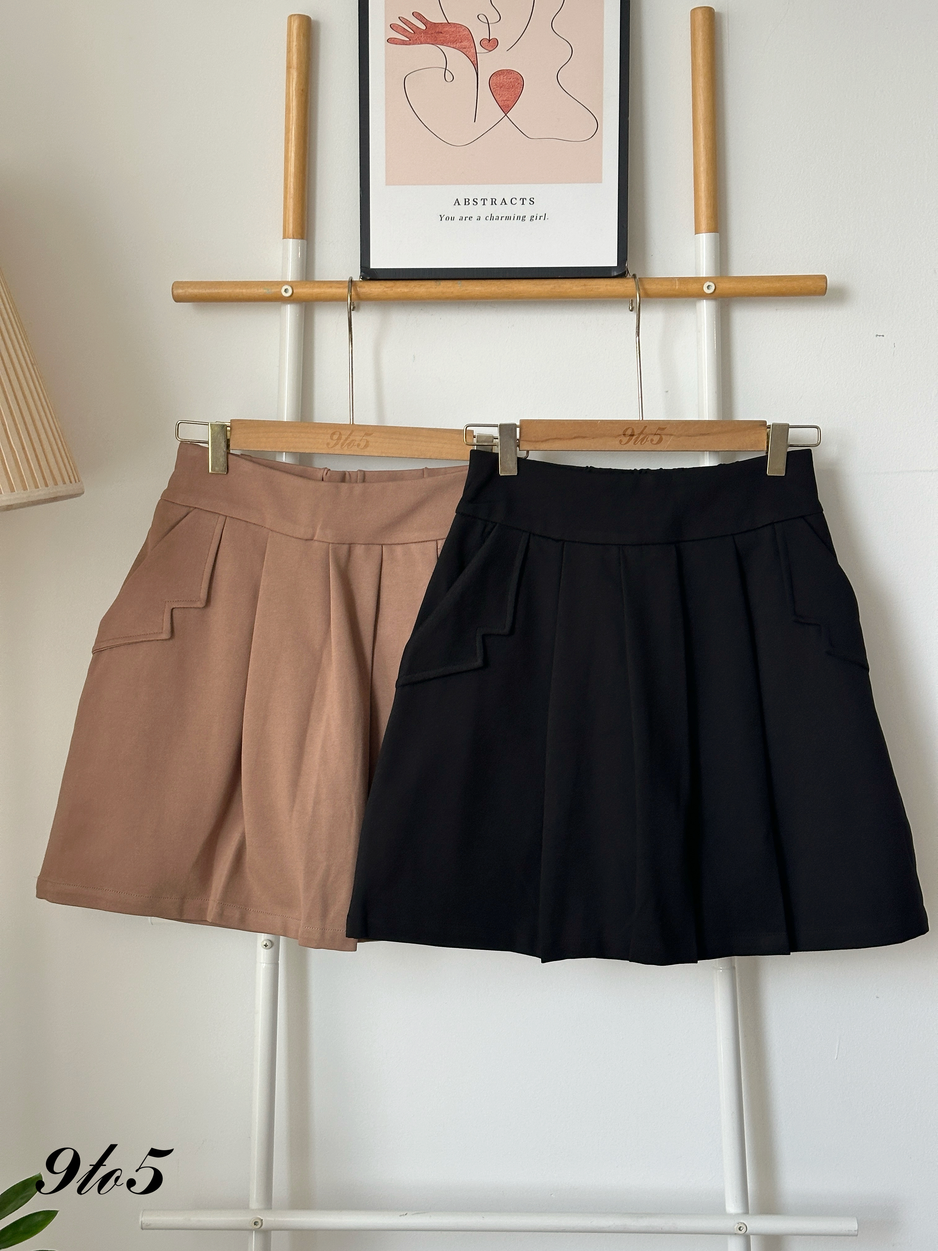 S1863 A Line Pleated Skirt - 3 Colors 